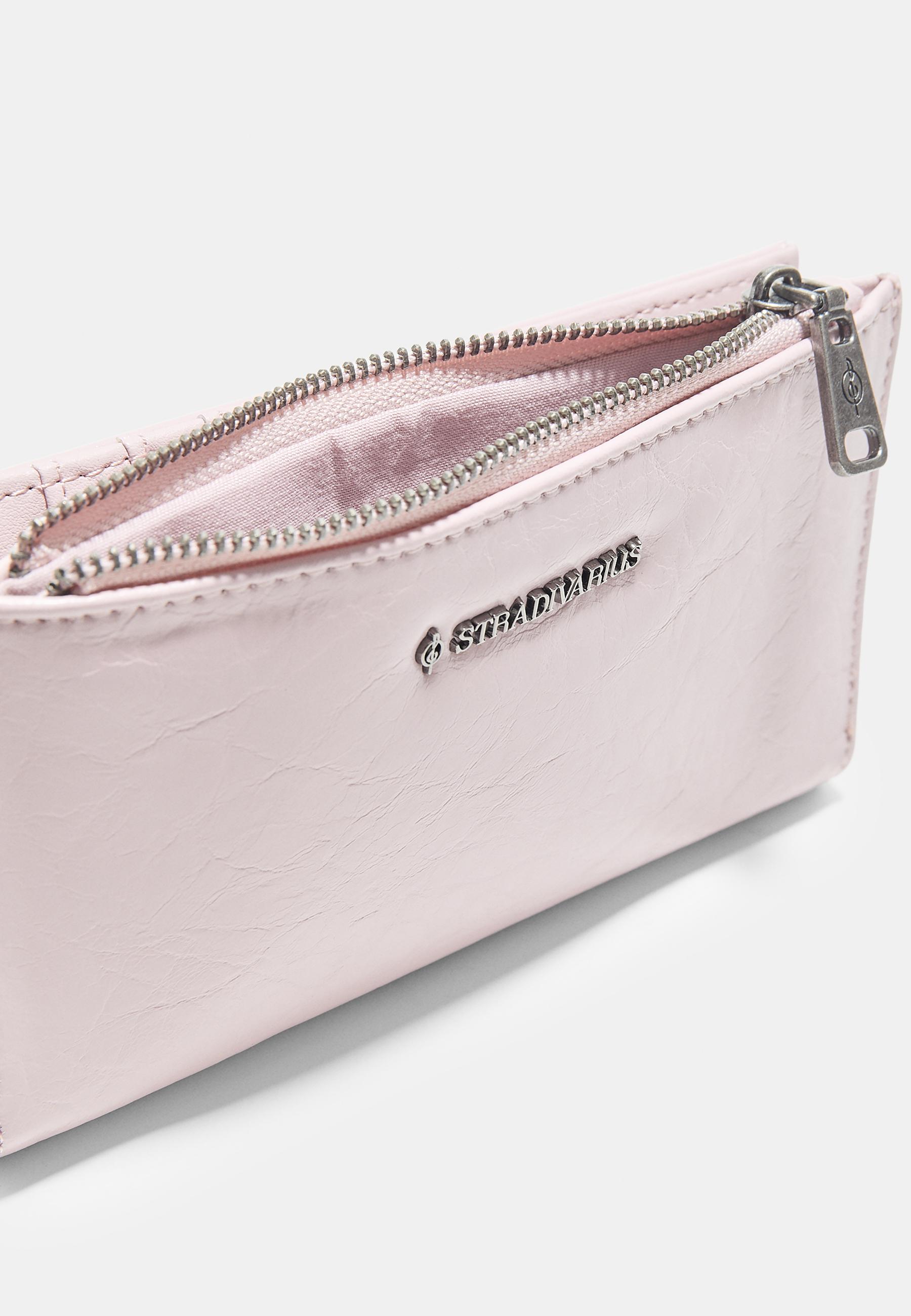 Basic zip-up purse — Pastel pink