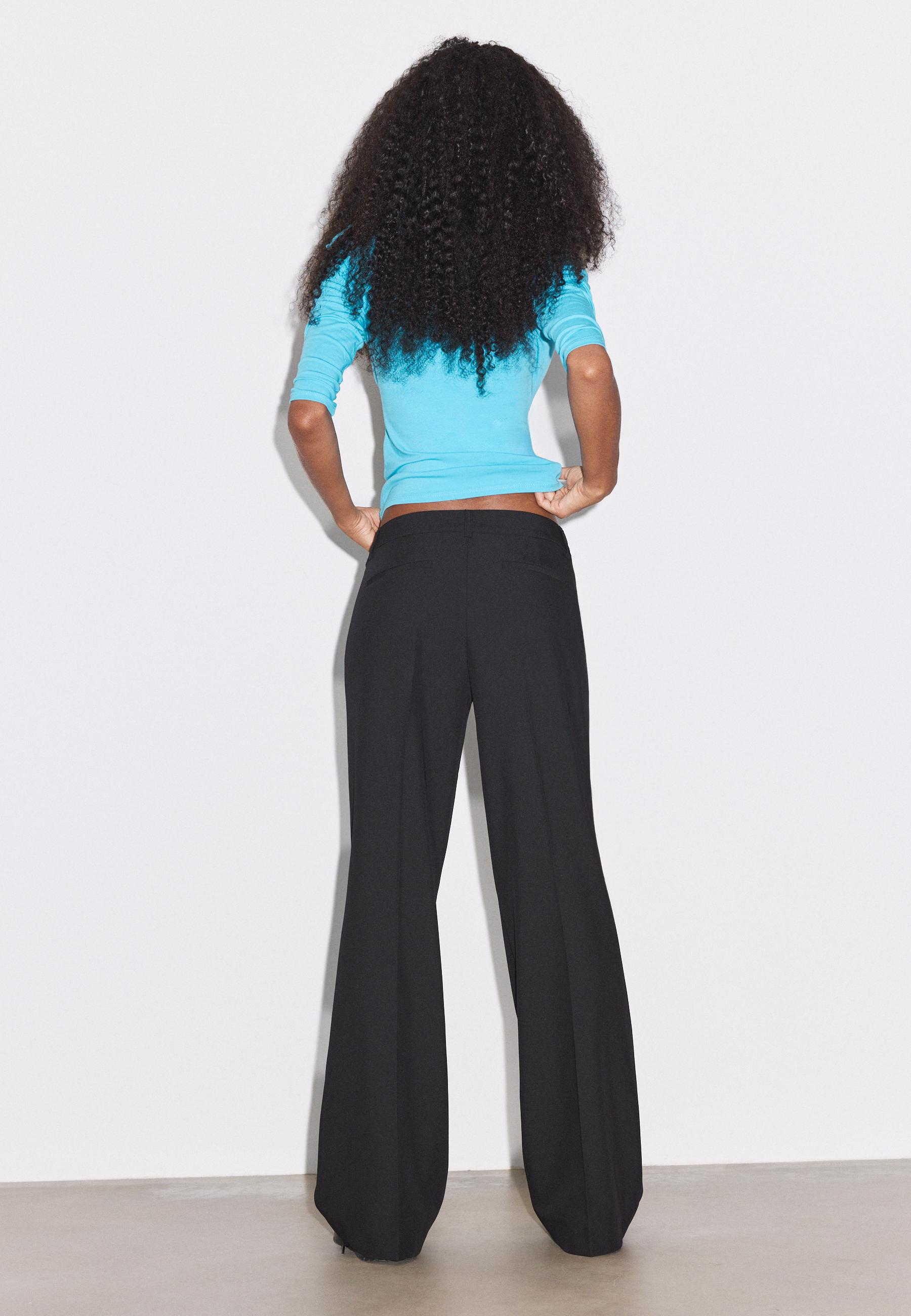 Low-rise straight smart trousers — Black