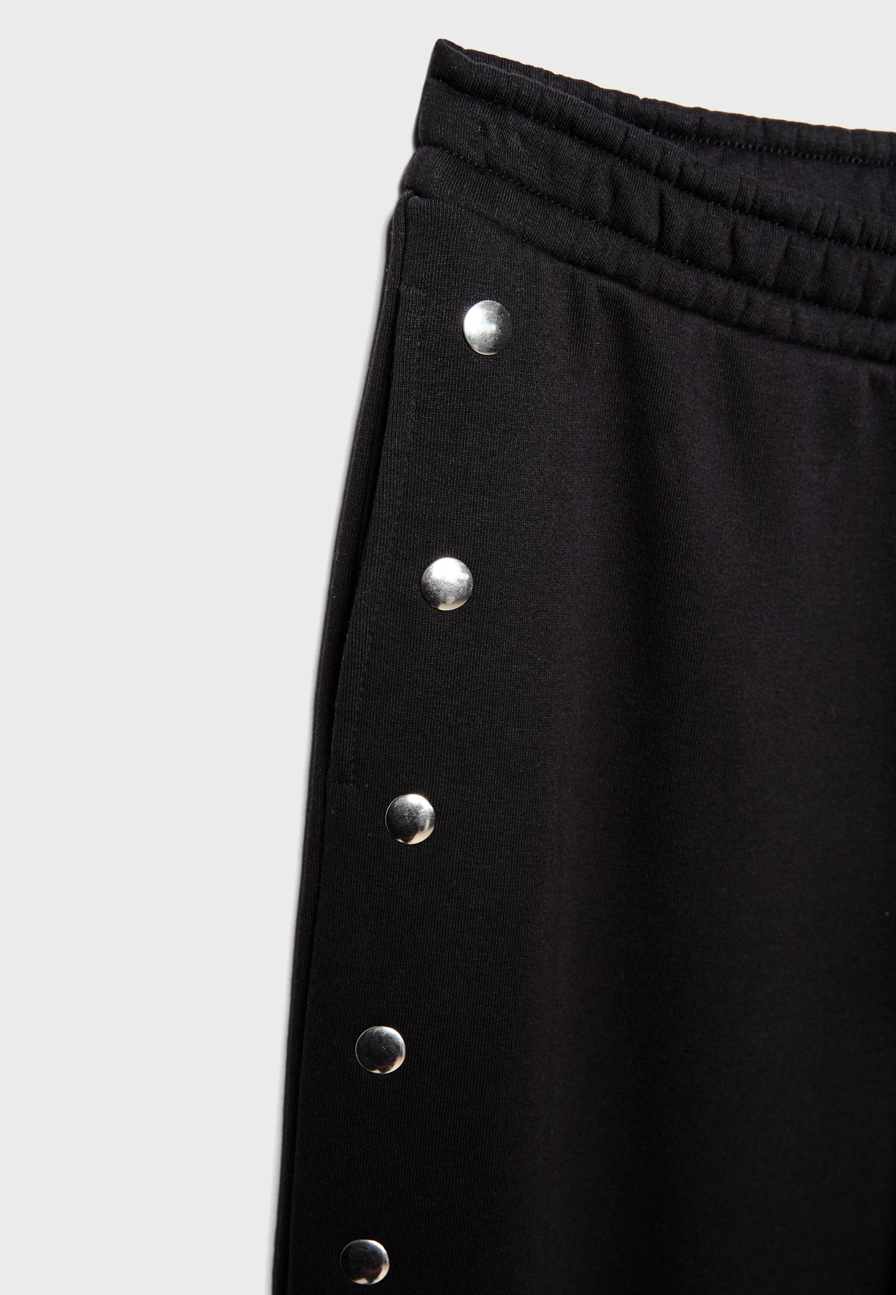 Stud-detail jogger trousers — Black