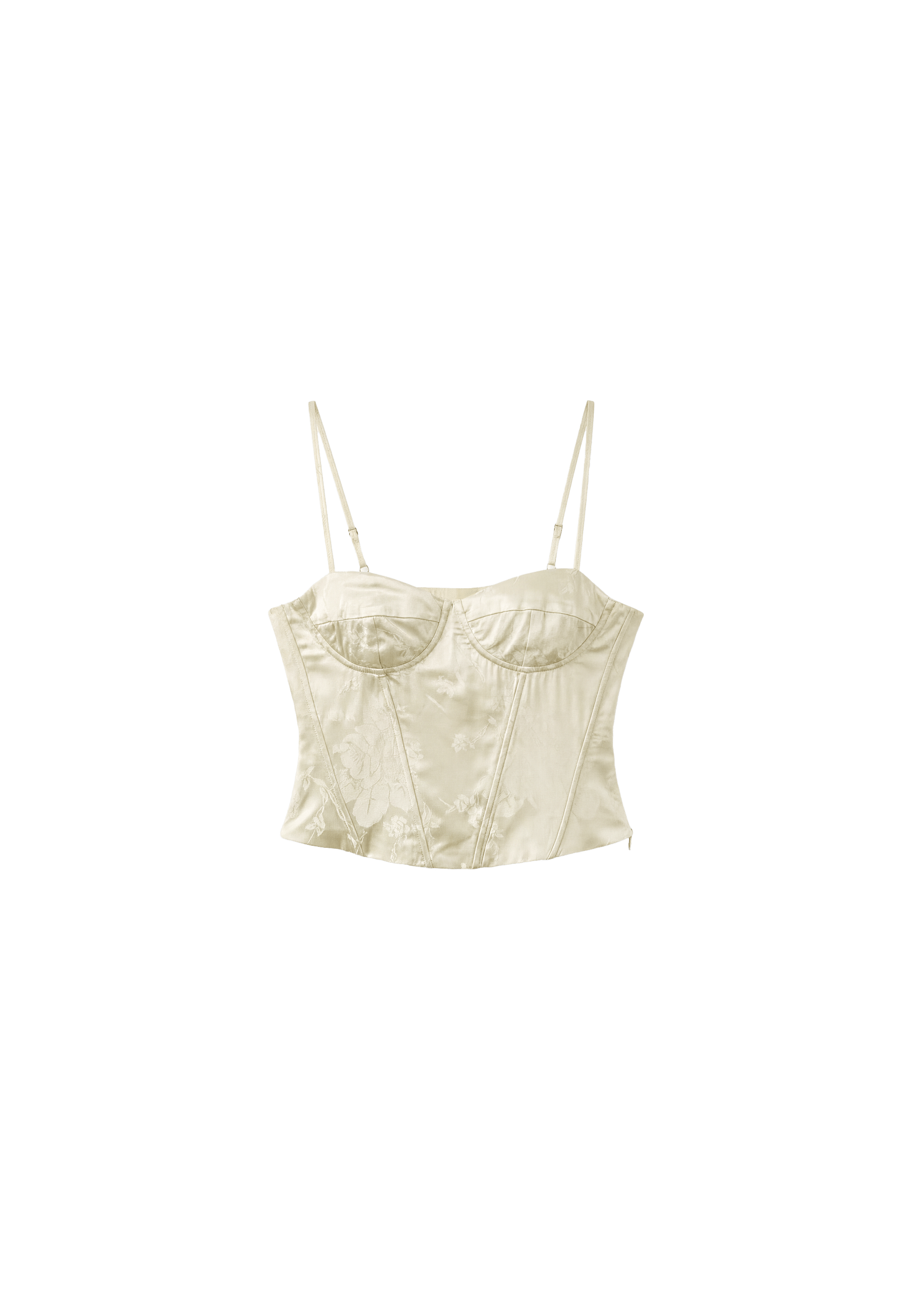 Jacquard corset top — Ecru