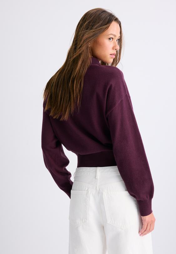 camisola de malha com gola de polo