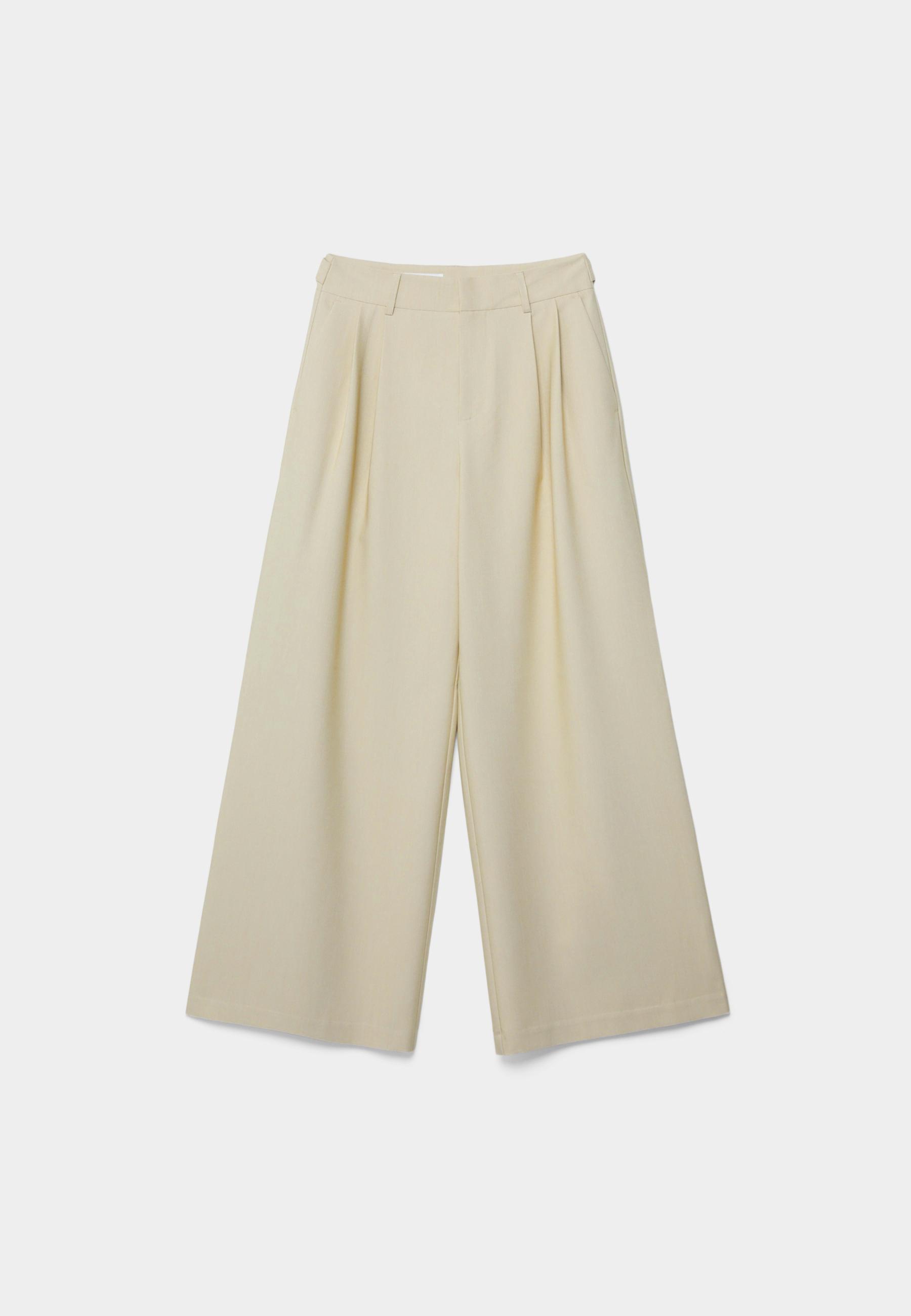 Adjustable super wide-leg trousers — Stone