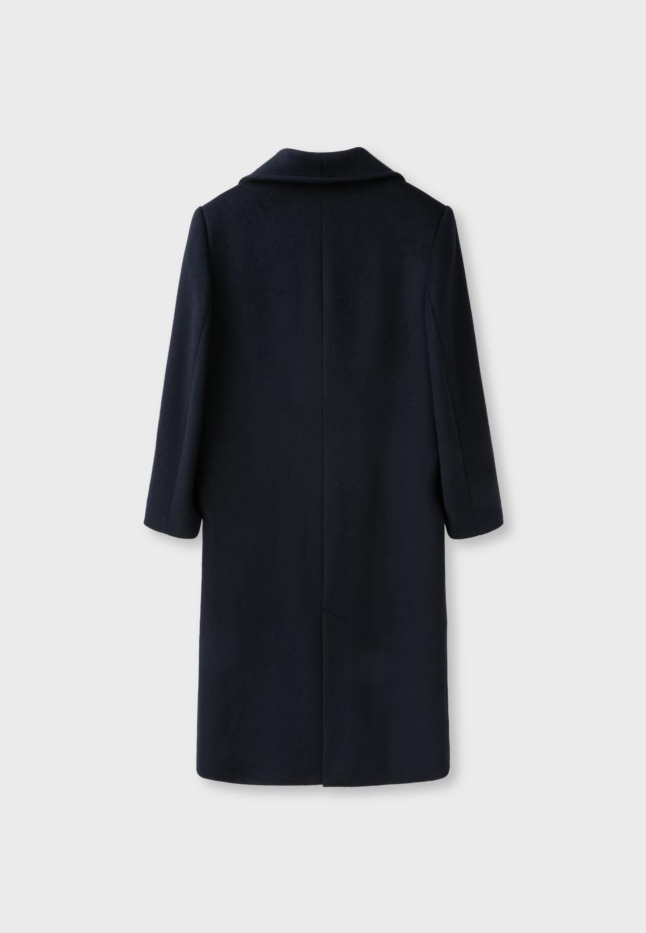 Long wool-blend coat — Navy blue
