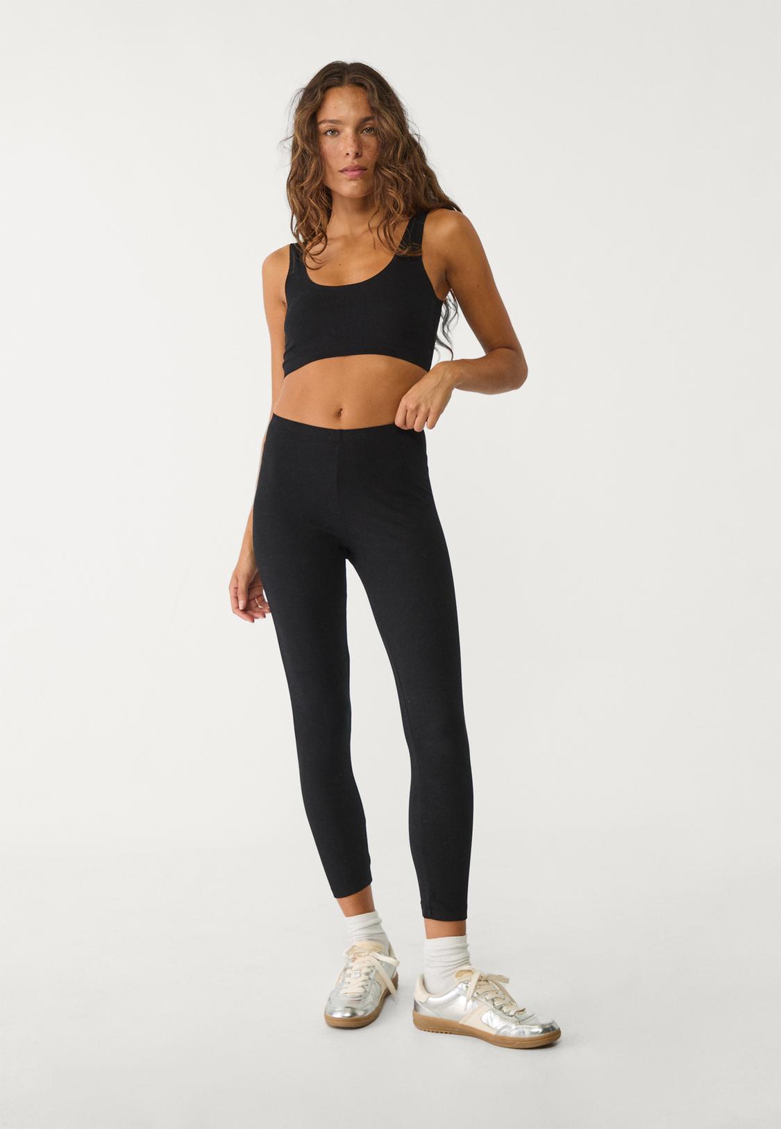Workout Leggings Legging Coton Noir Pantalon Legging Noir Femme