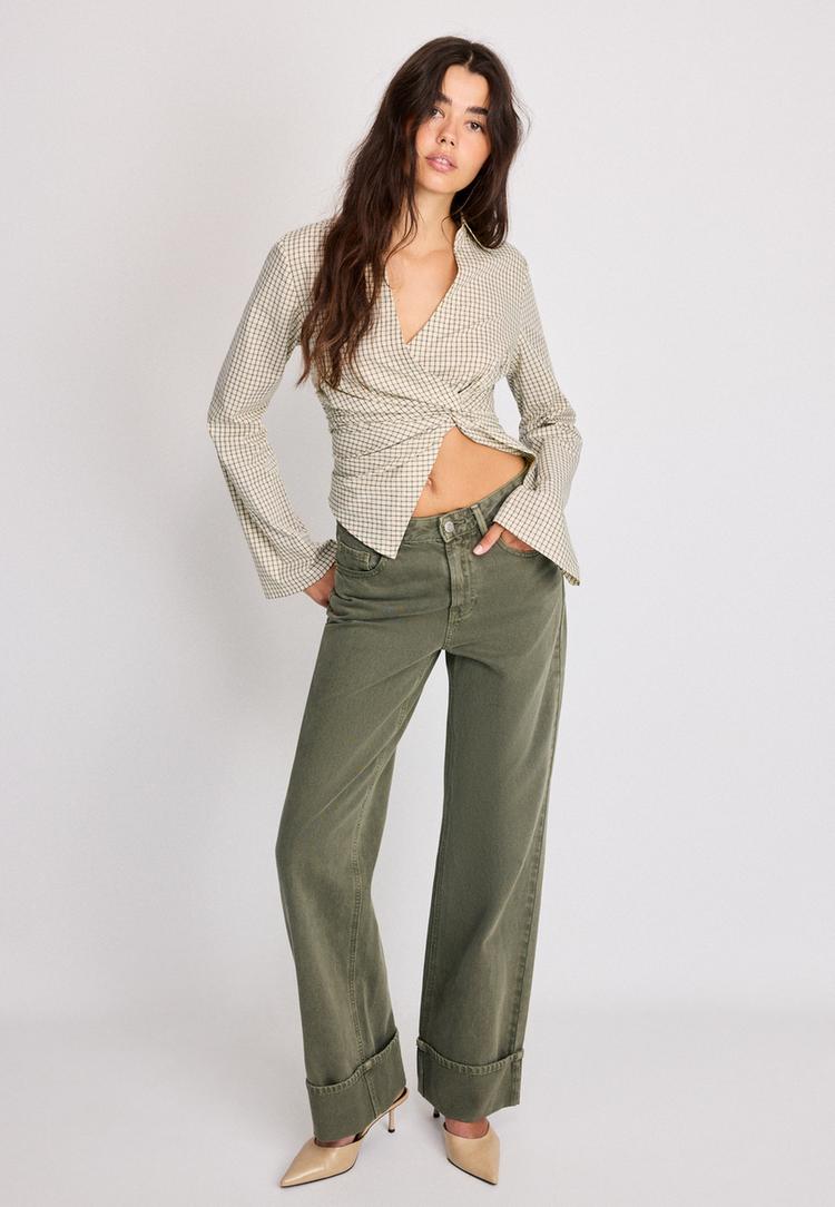 D92 Wide-leg jeans — Khaki