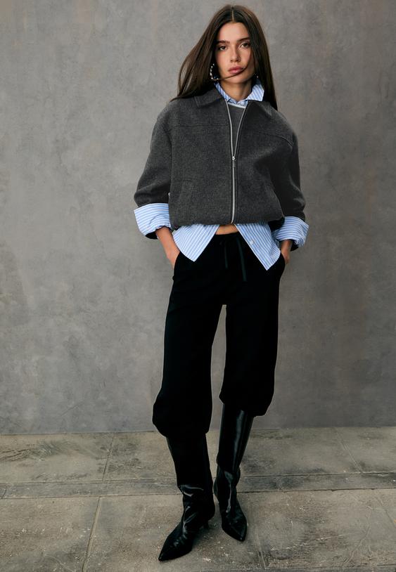 yumusak dokulu bomber ceket