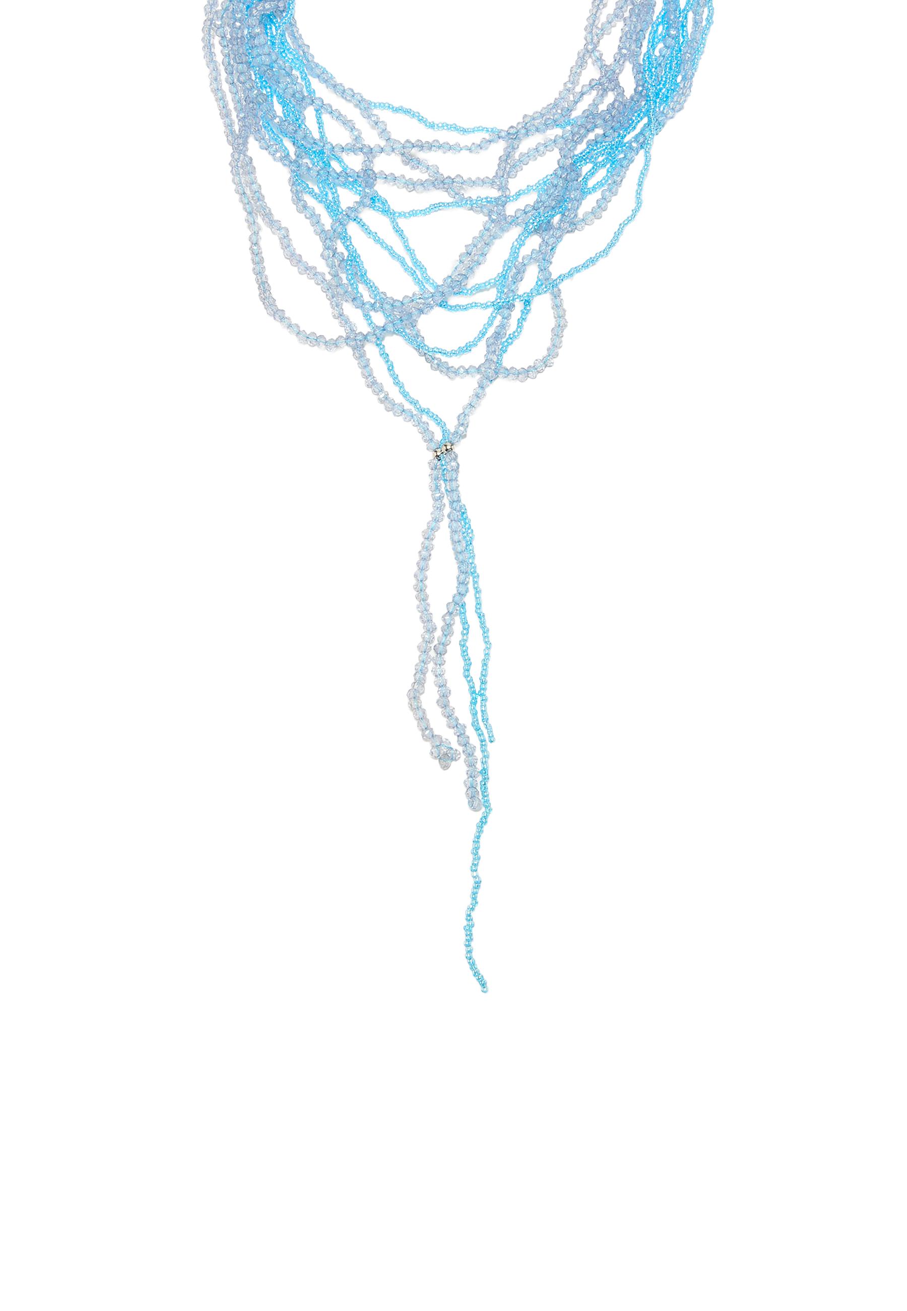 Multi-bead necklace — Blue