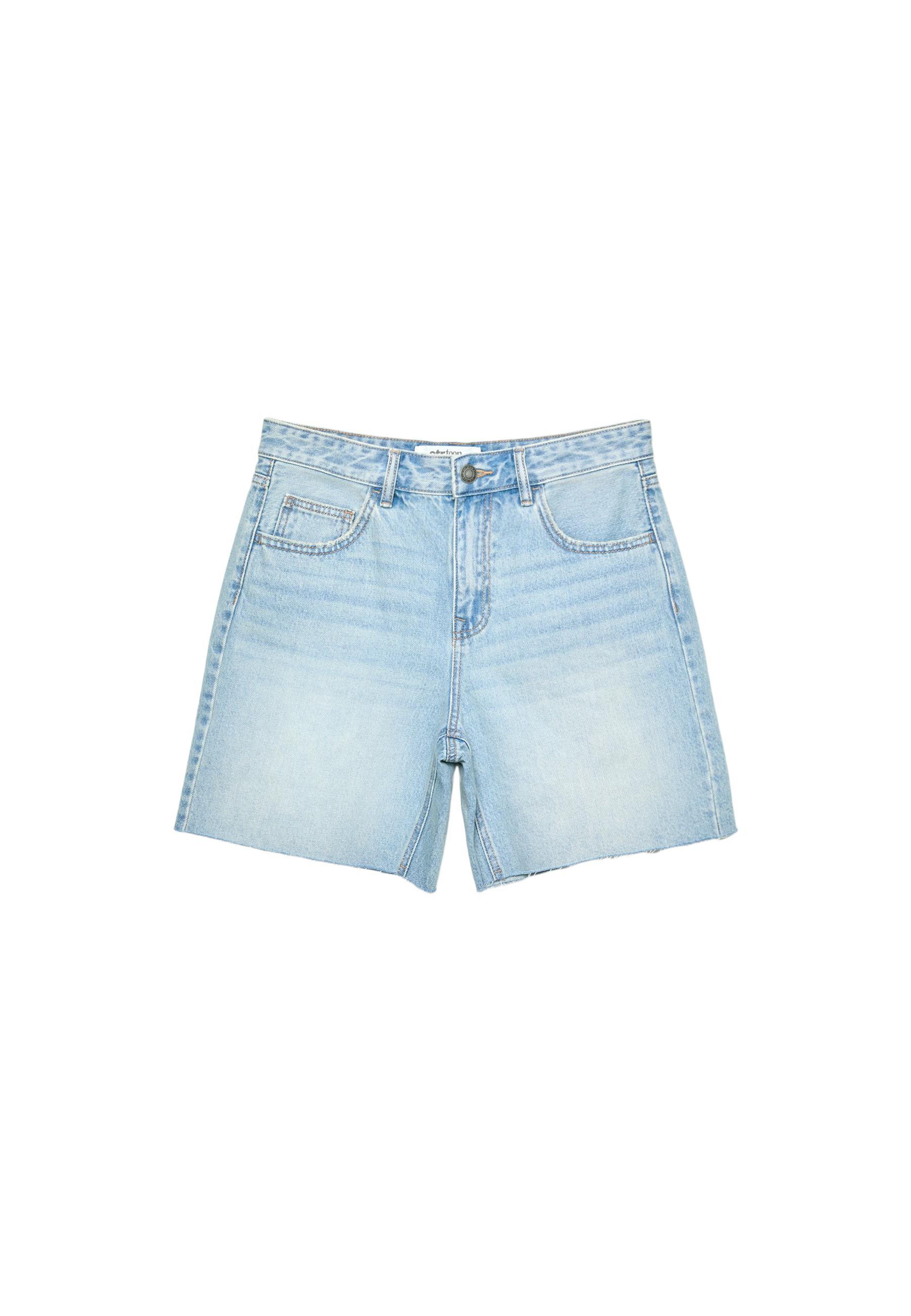 Mid-rise denim Bermuda shorts - Women's fashion