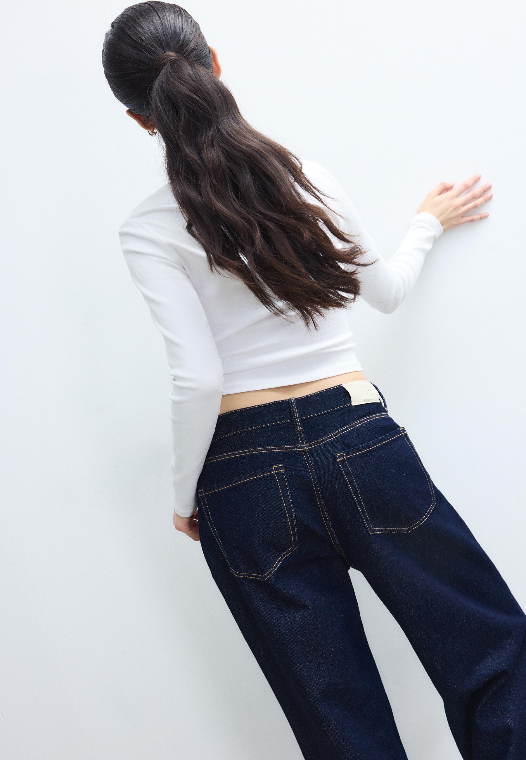 Basic long sleeve cotton T-shirt — White