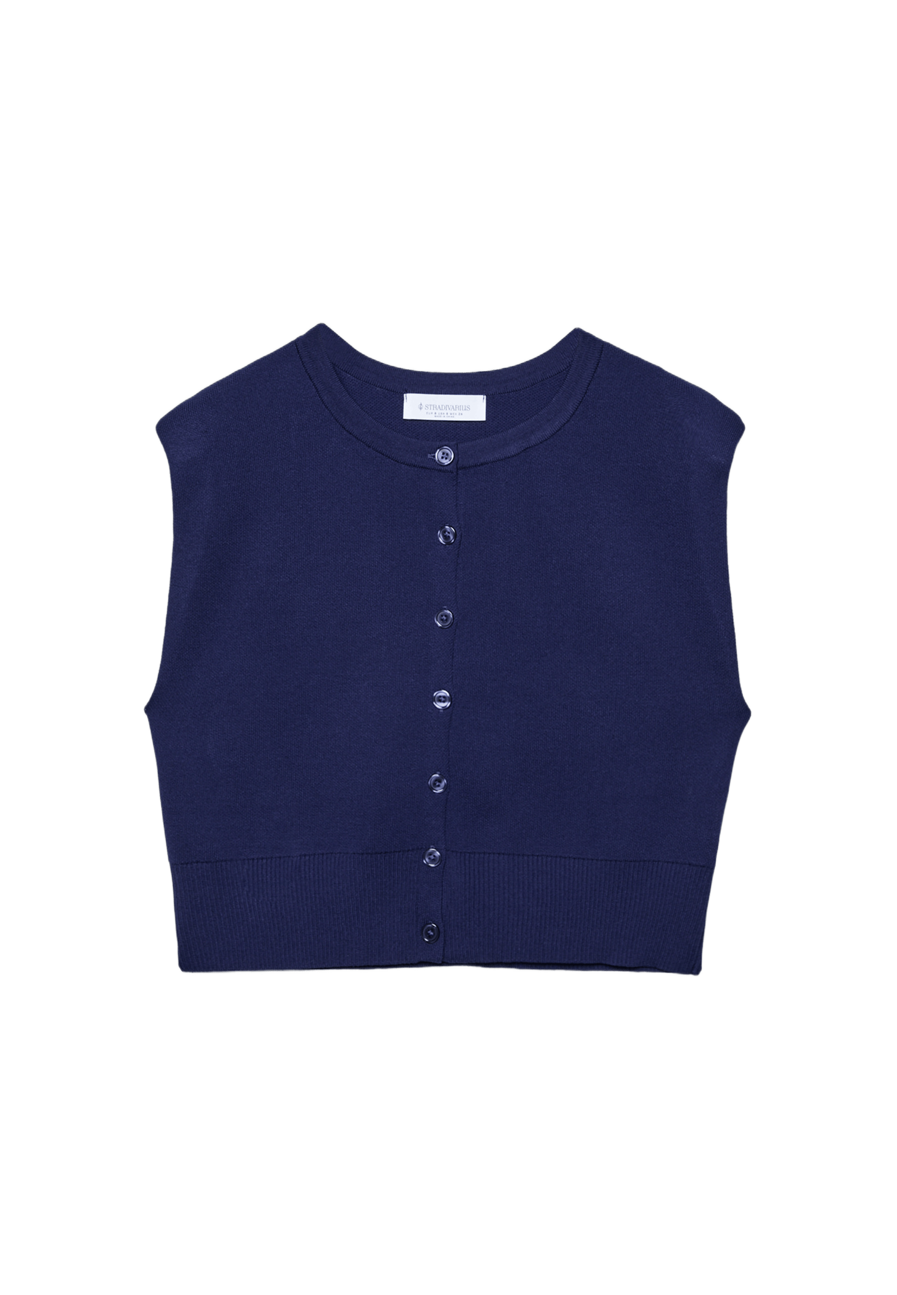 Knit vest with padded shoulders — Electric blue