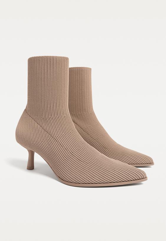 knitted heeled ankle boots