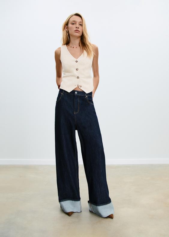 chaleco botones con lino