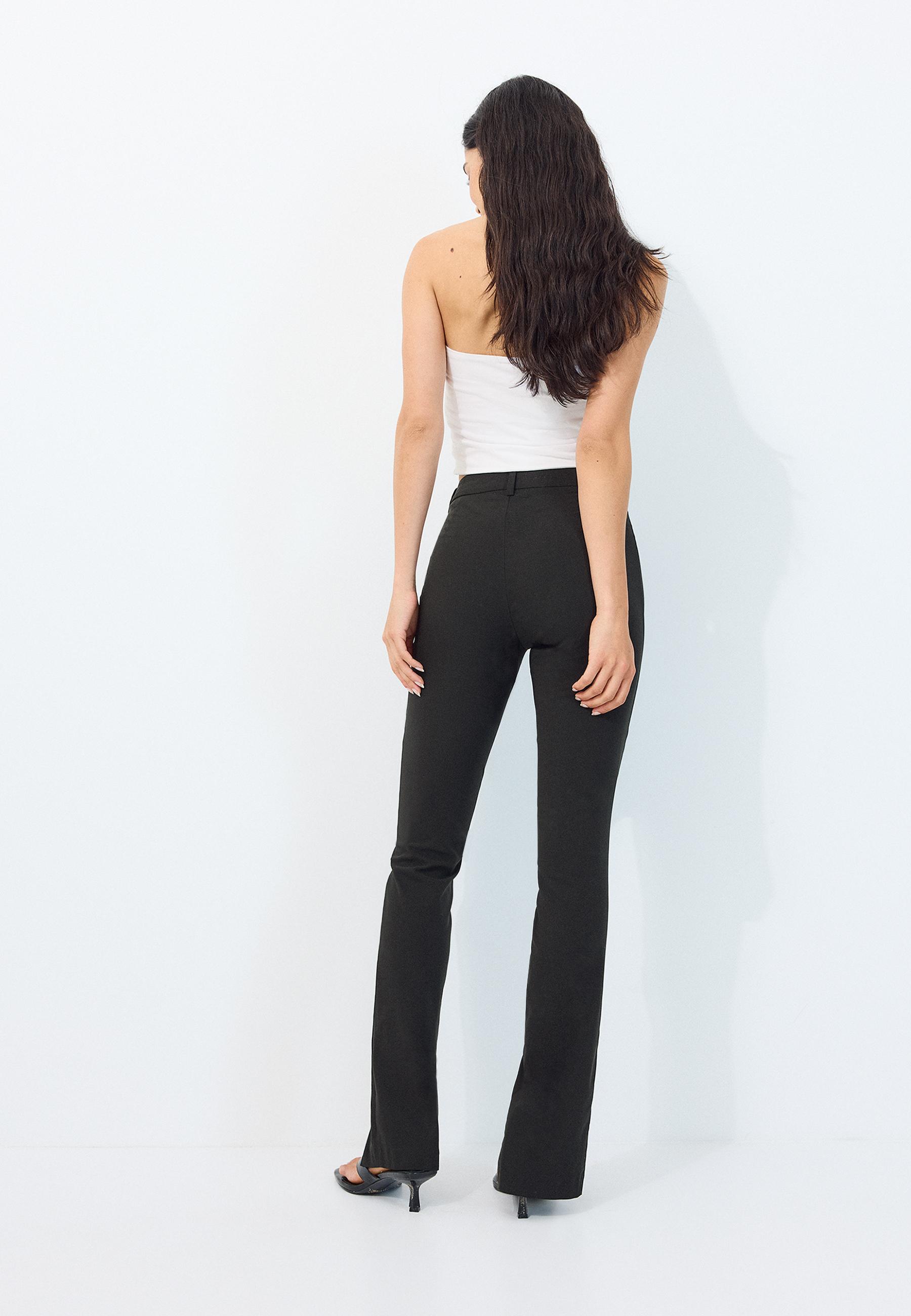 Bengaline trousers with splits — Black