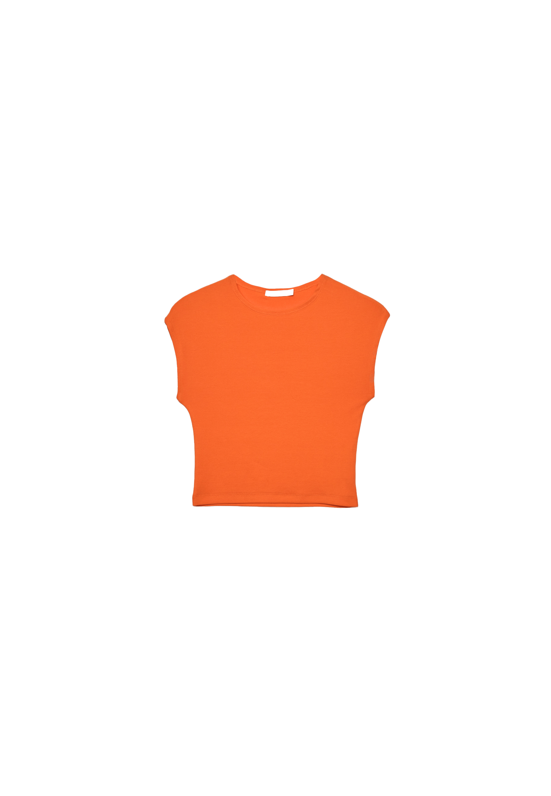 Cap sleeve cropped T-shirt — Orange