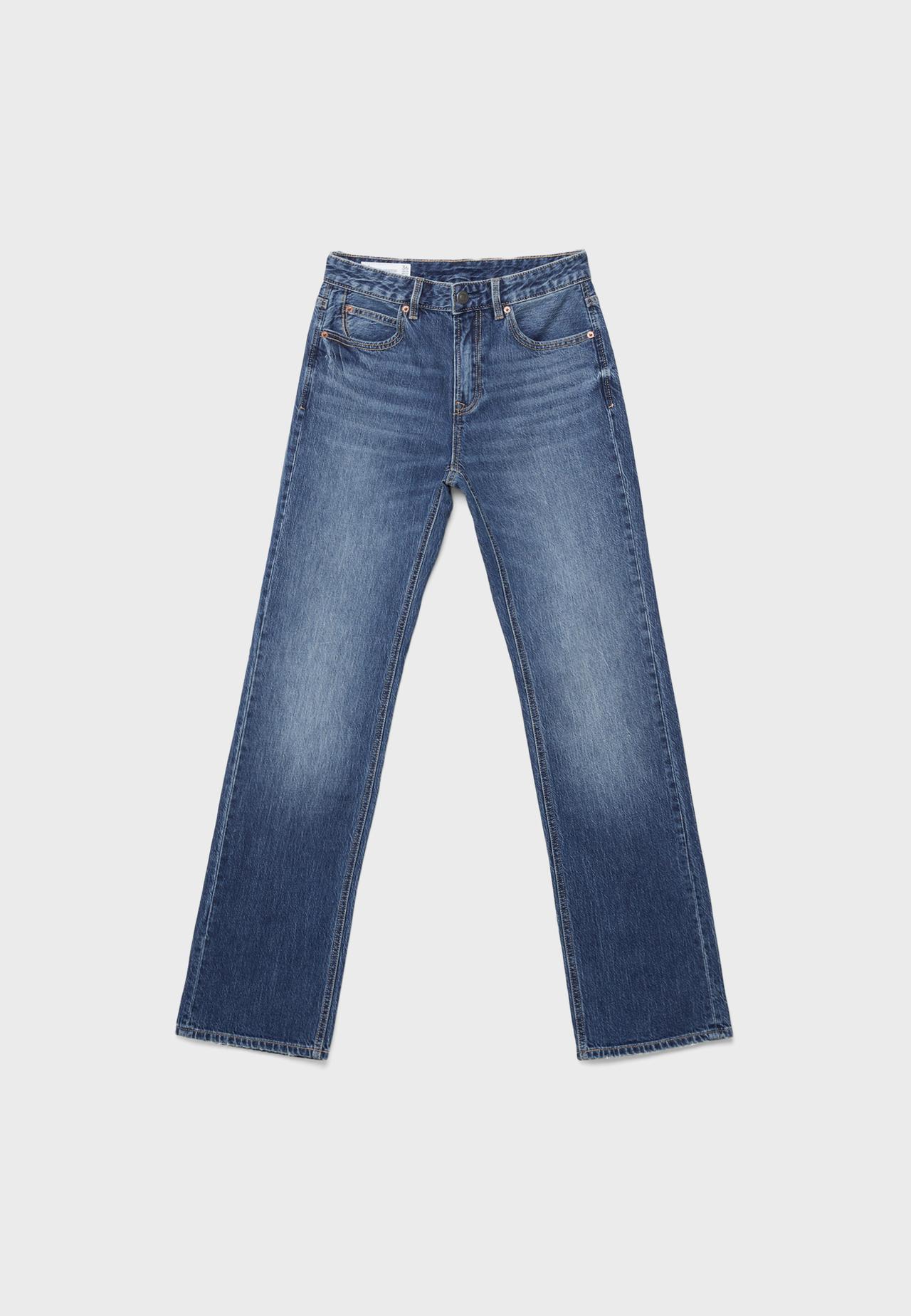 D98 straight-leg vintage effect jeans — MEDIUM BLUE DENIM