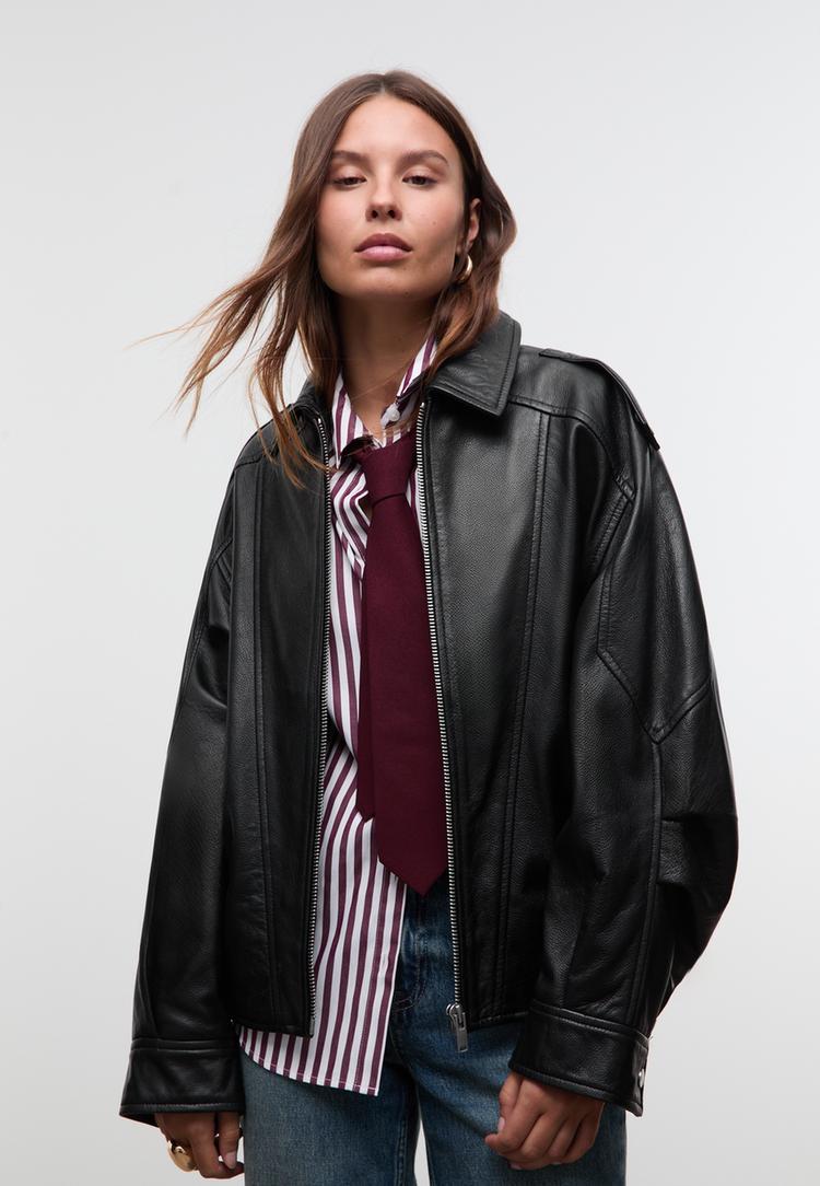 cazadora oversize 100 piel