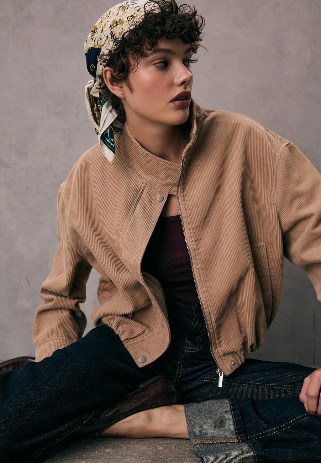 Corduroy bomber jacket