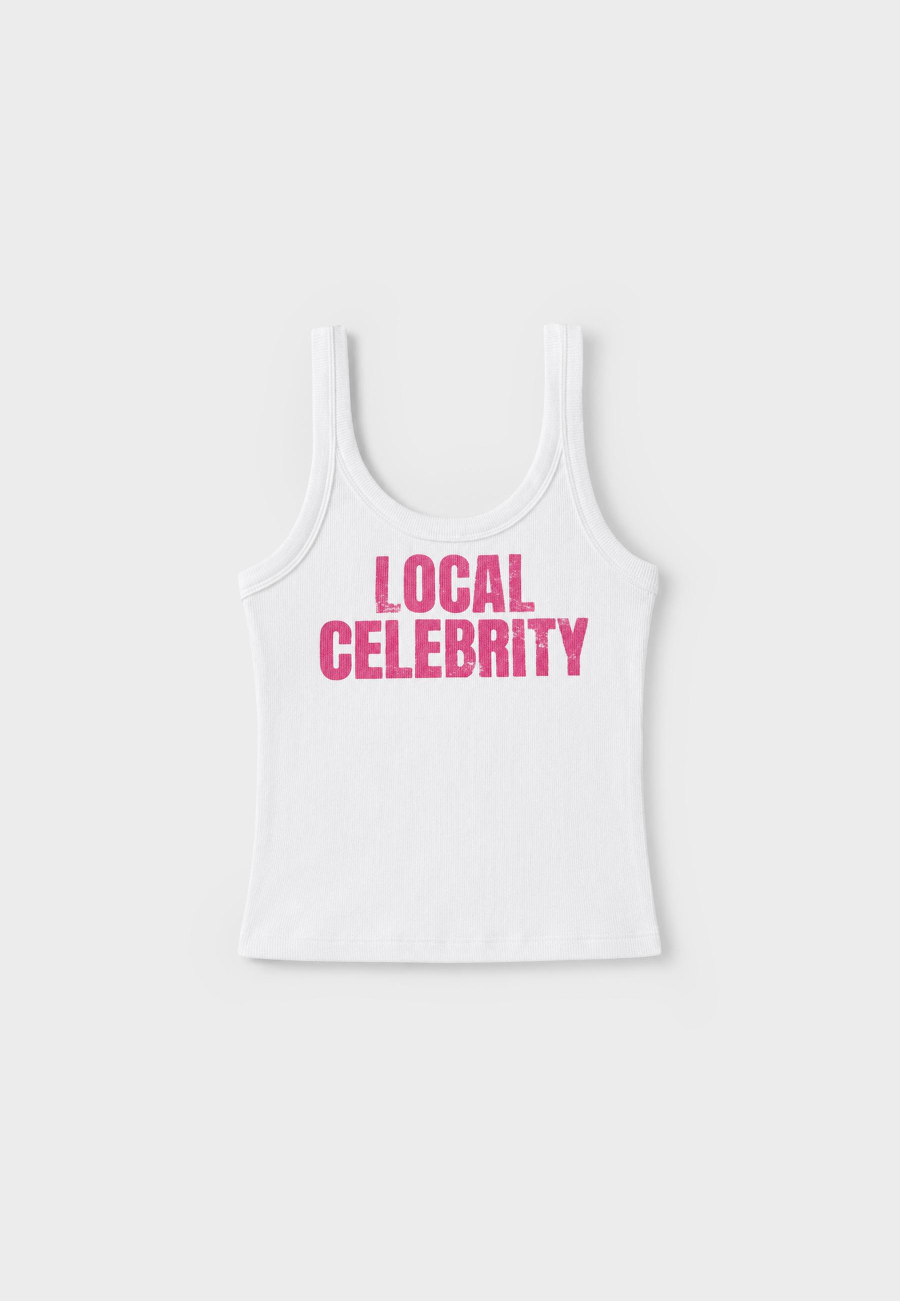 Slogan racerback top — Ecru