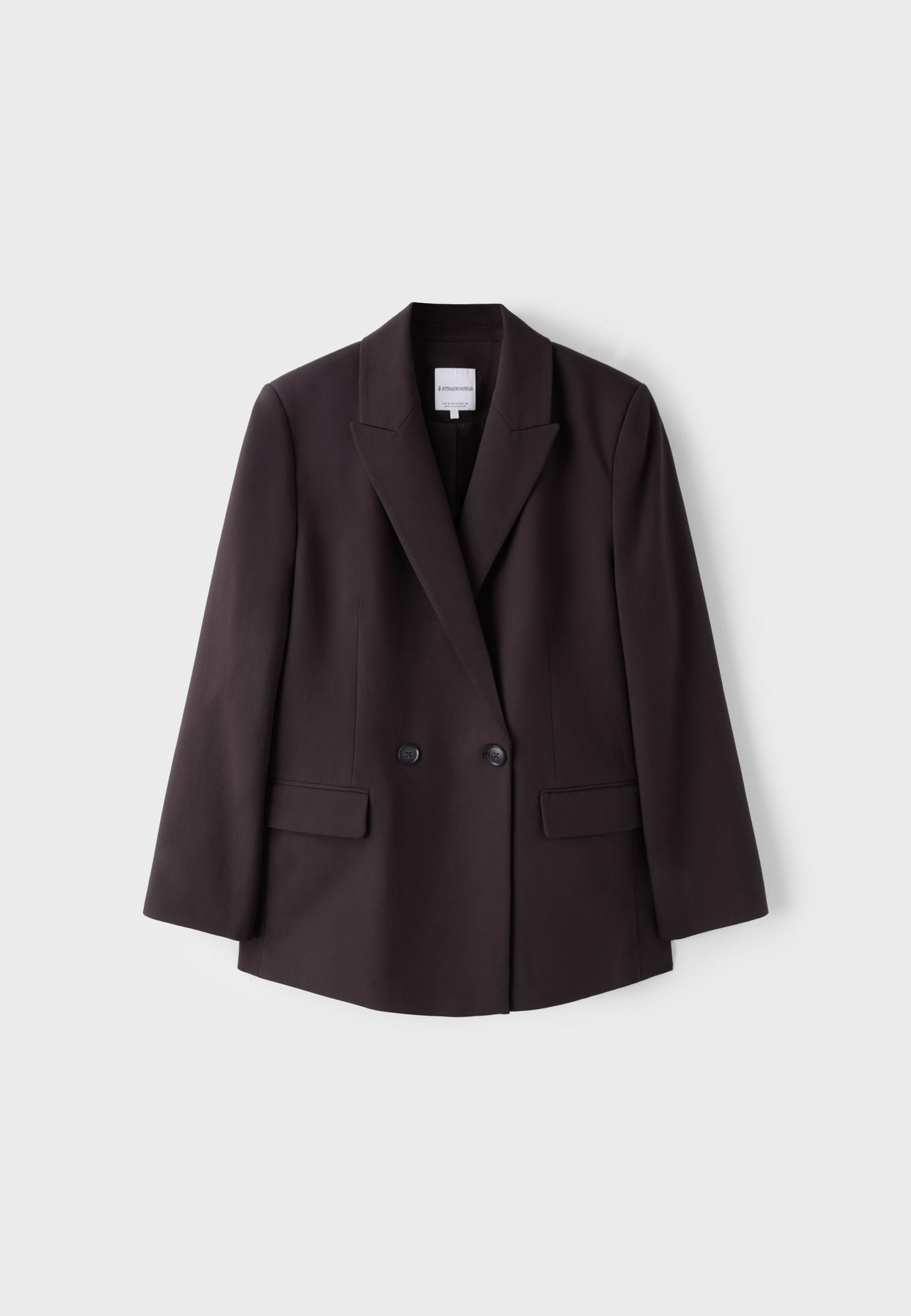 Straight buttoned blazer — Brown
