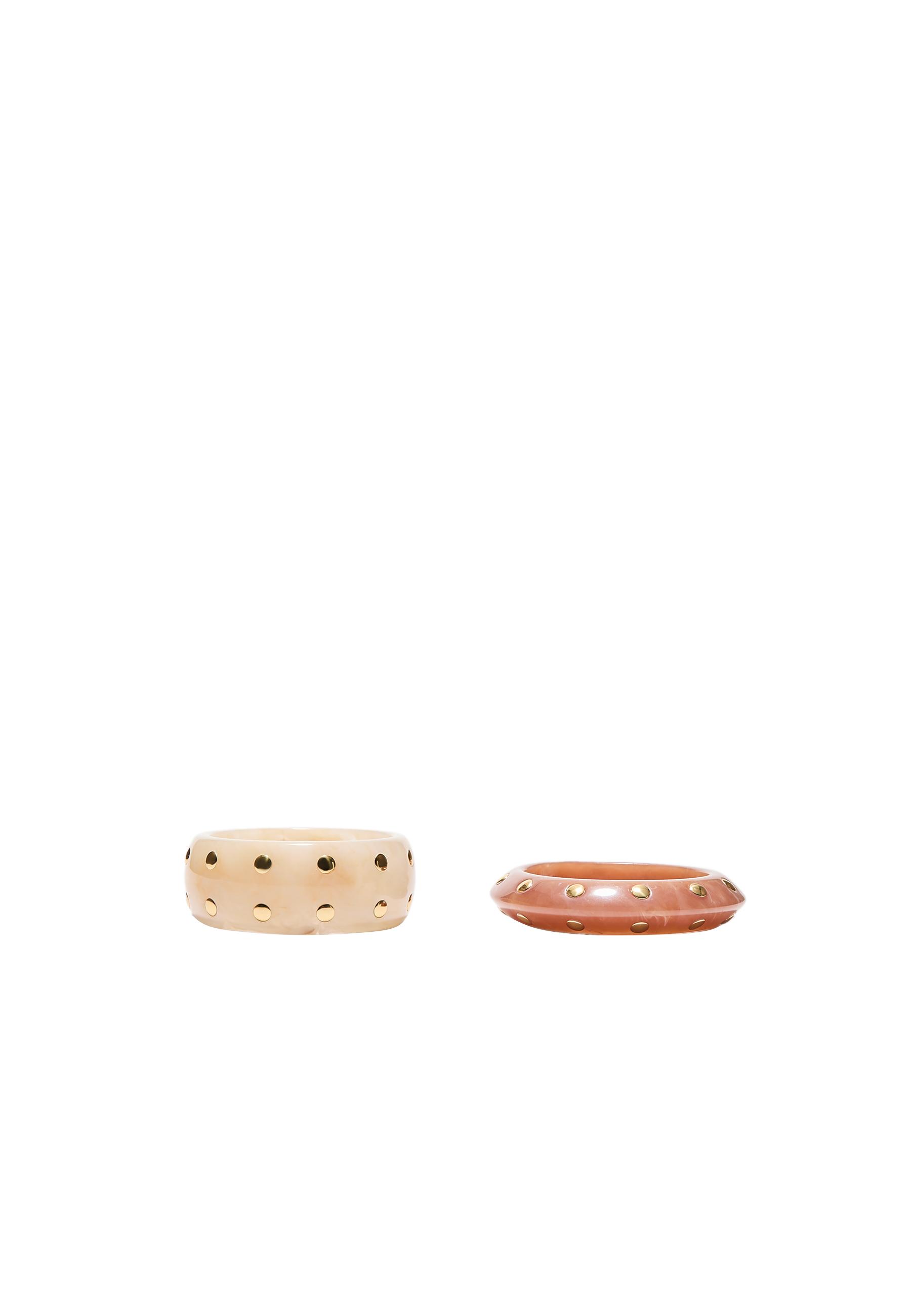 Set of 2 Studded Bracelets — Brown