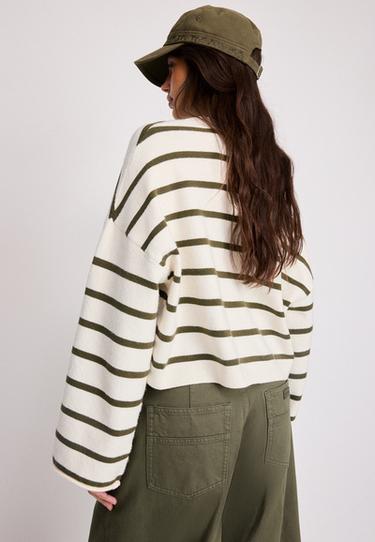 Cropped wide sleeve knit jumper — Vanilla 5
