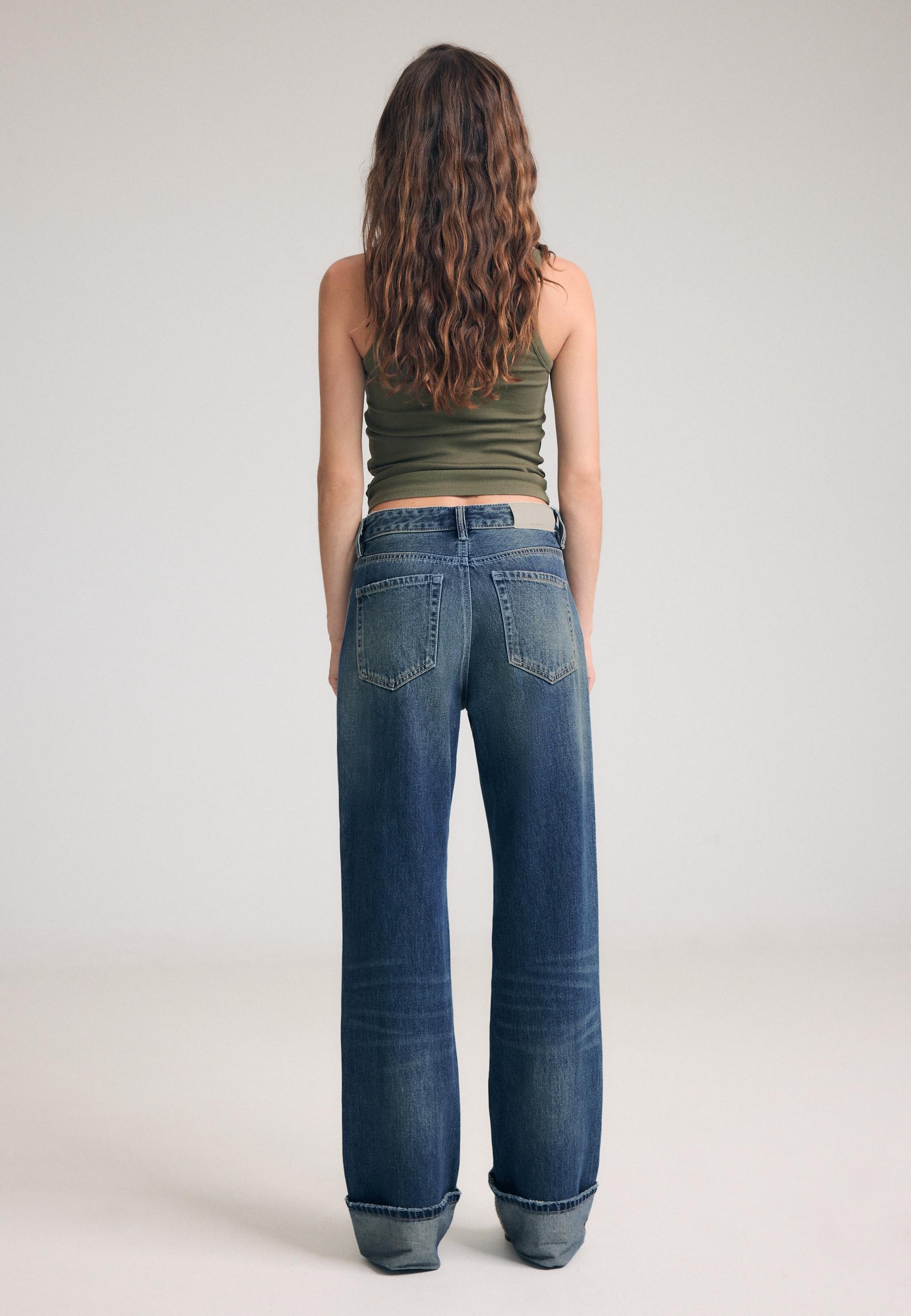 D92 Ripped straight wide-leg jeans — LIGHT GREY DENIM WASH