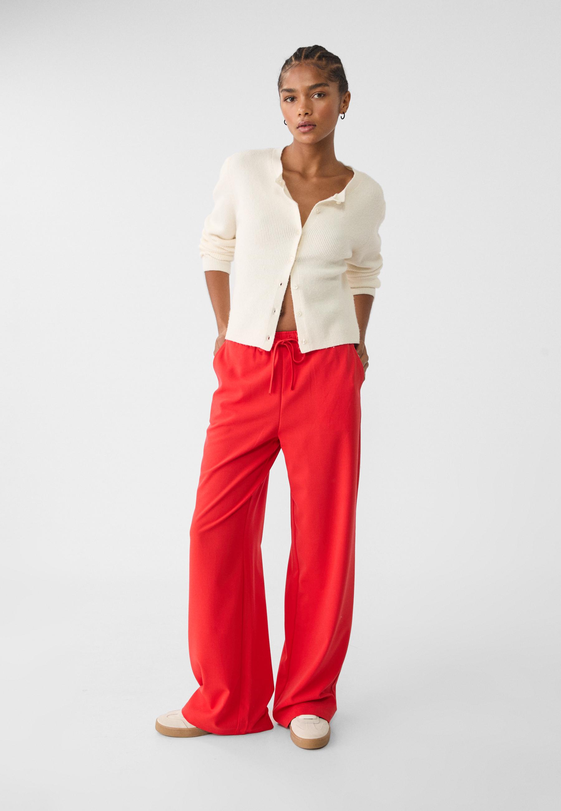 Long flowing smart trousers women s fashion stradivarius united kingdom
