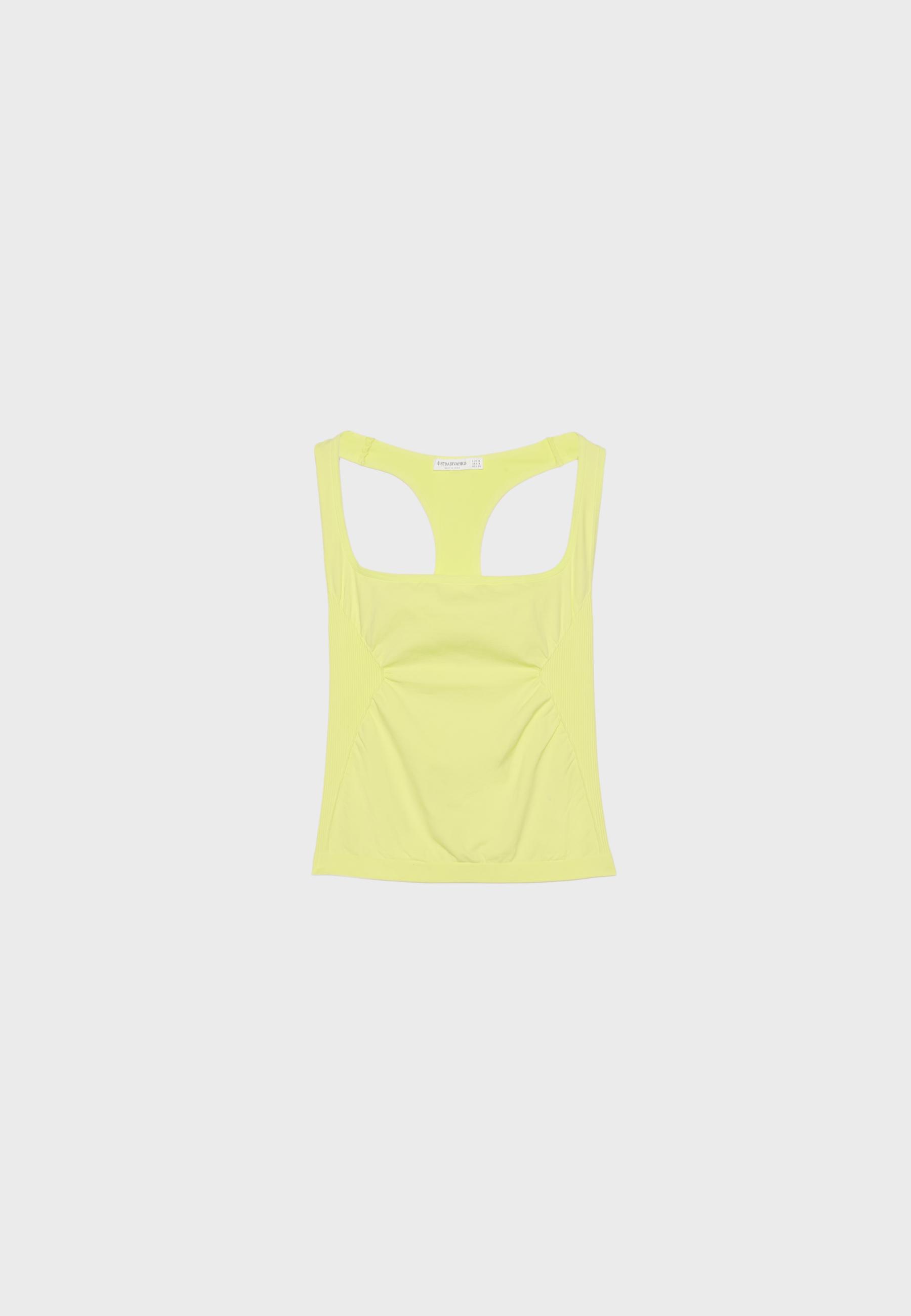 Seamless square neck top — Pastel yellow