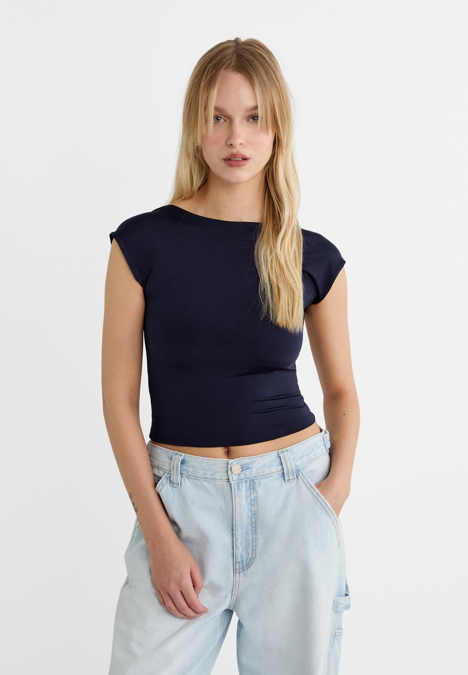 Open-back T-shirt — Dark blue