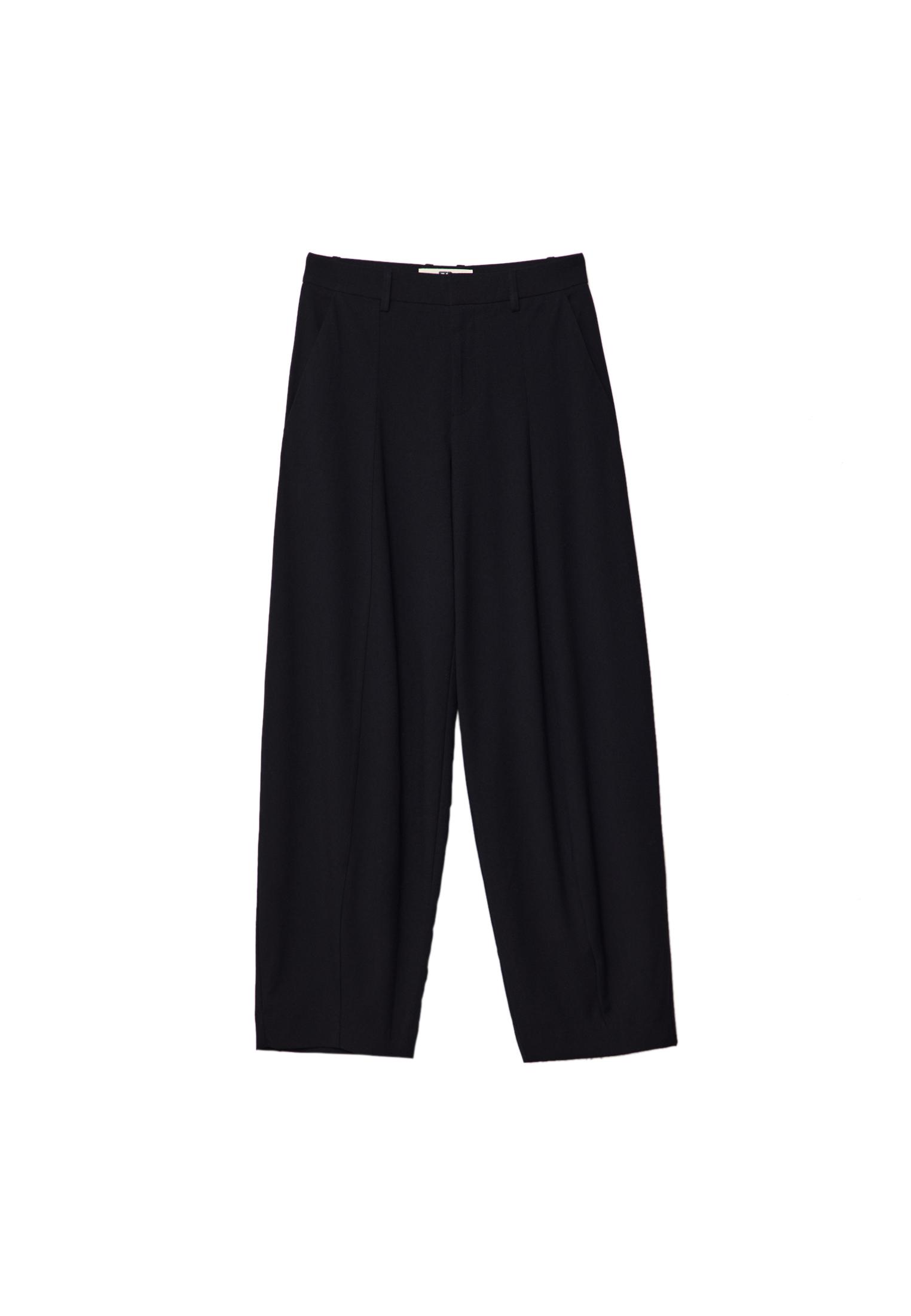 Smart baggy trousers with seam detail — Black