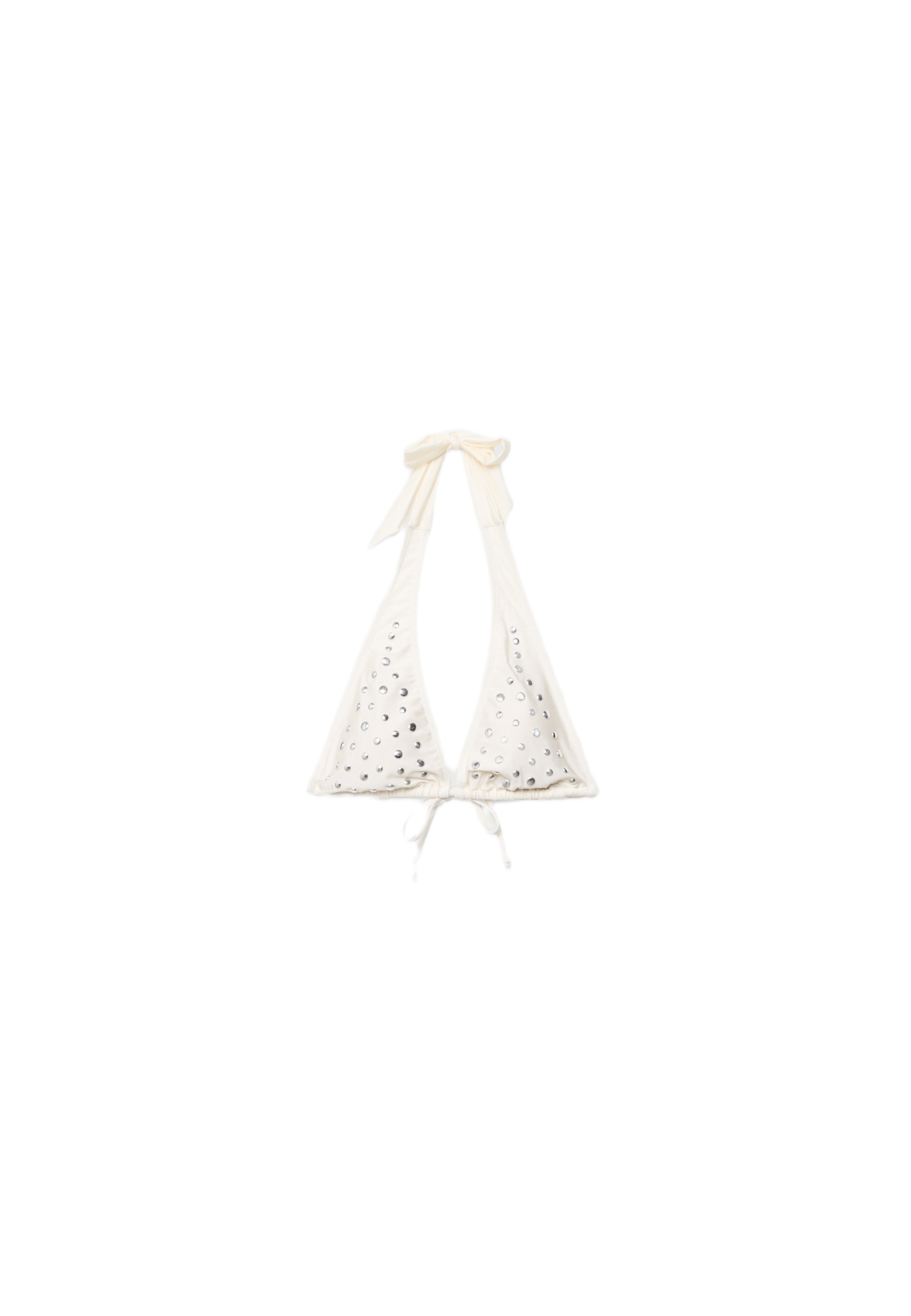 Large studded bikini top — Ecru