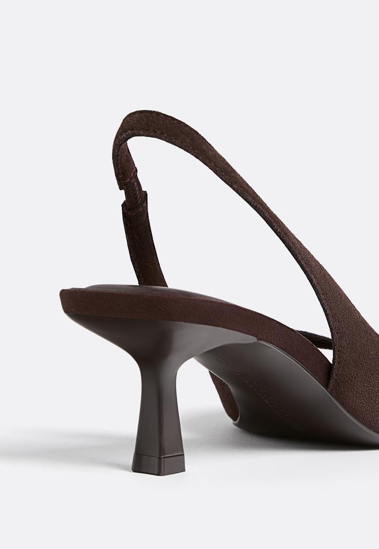 leren sandalen met hak