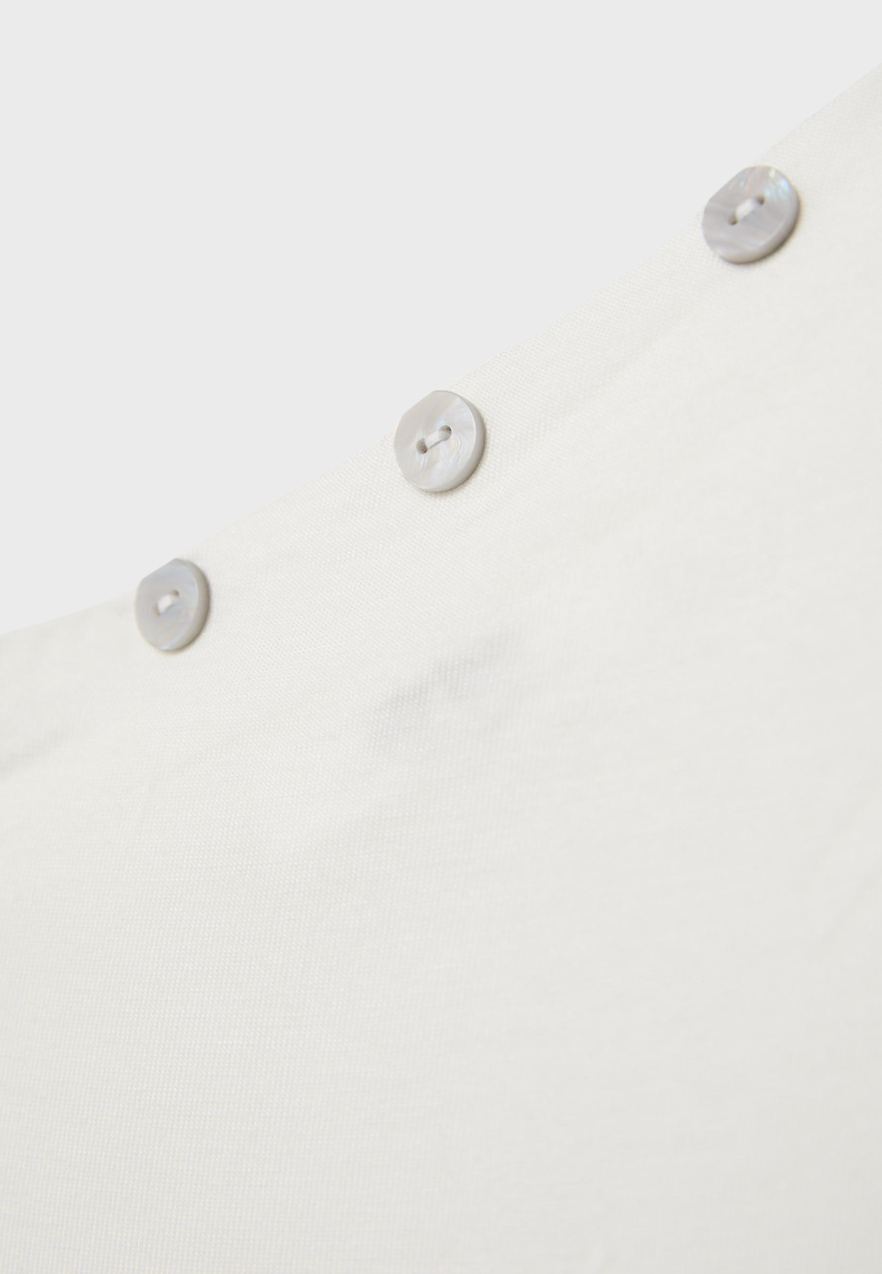 Asymmetric button T-shirt — Ecru