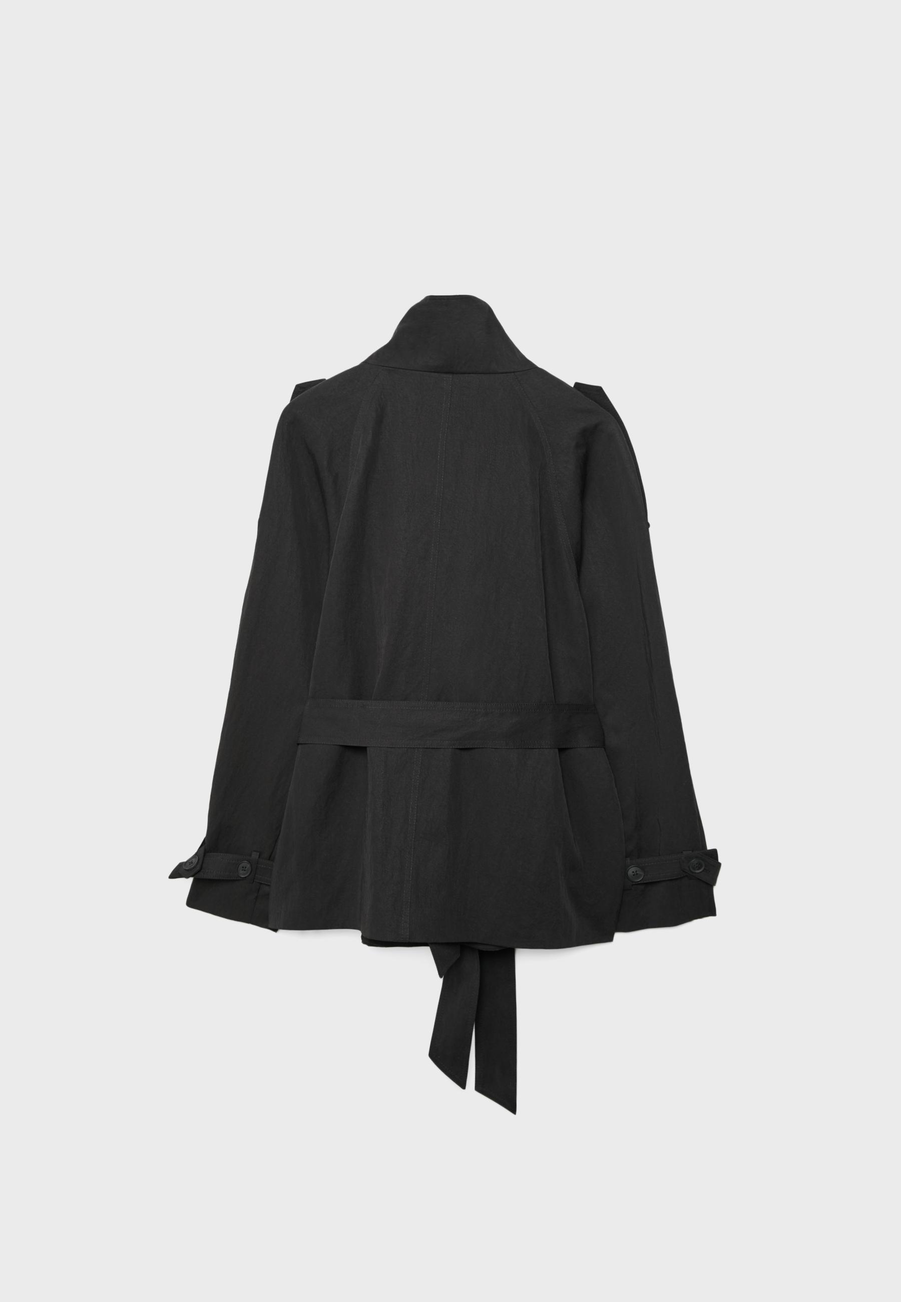 High neck trench — Black