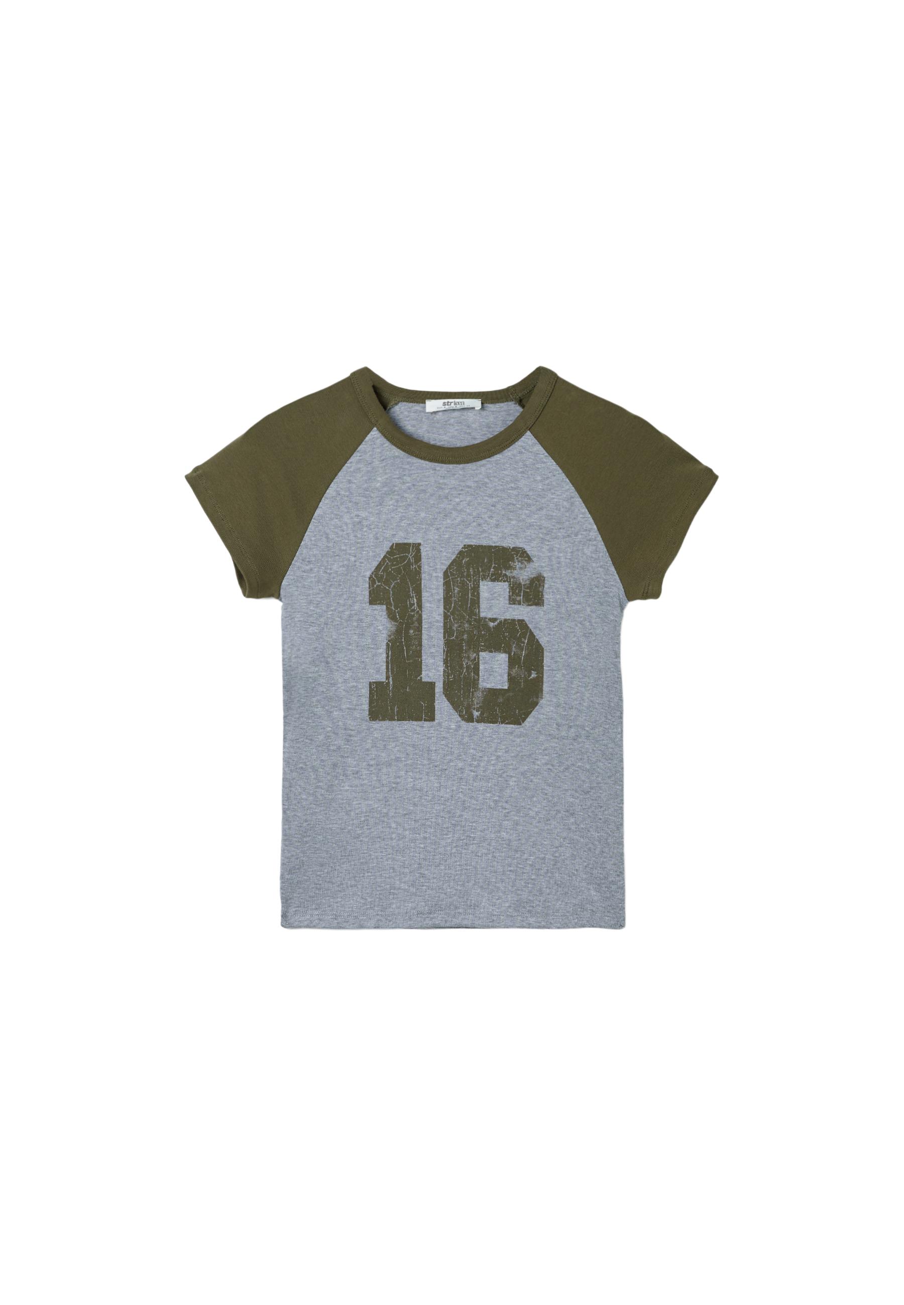 Printed short sleeve T-shirt — Khaki