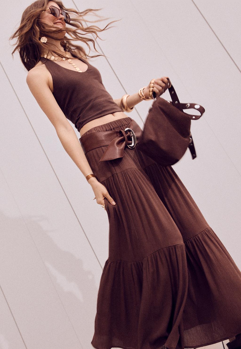 Falda midi boho