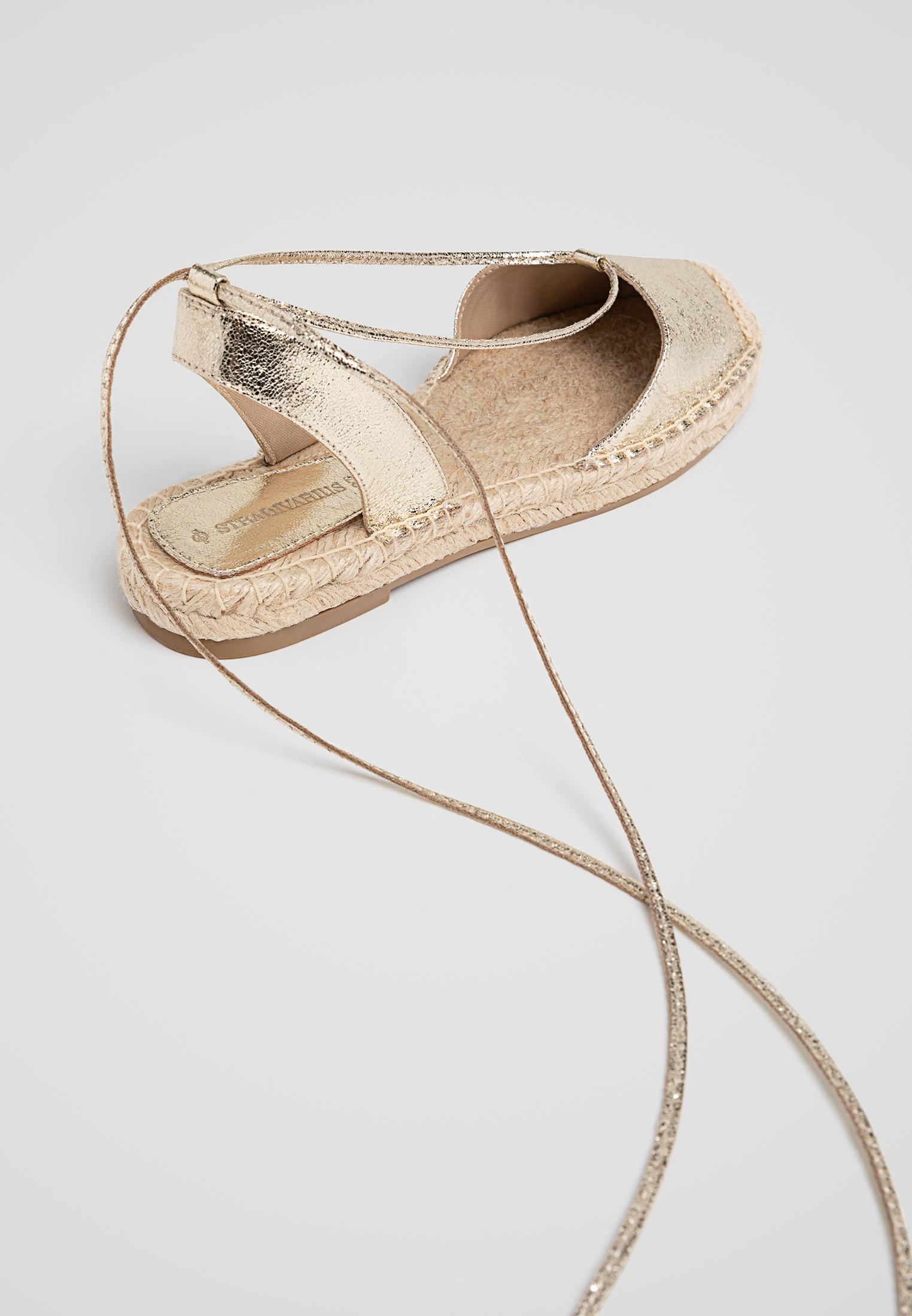 Metallic lace up espadrilles Women s fashion Stradivarius Canada