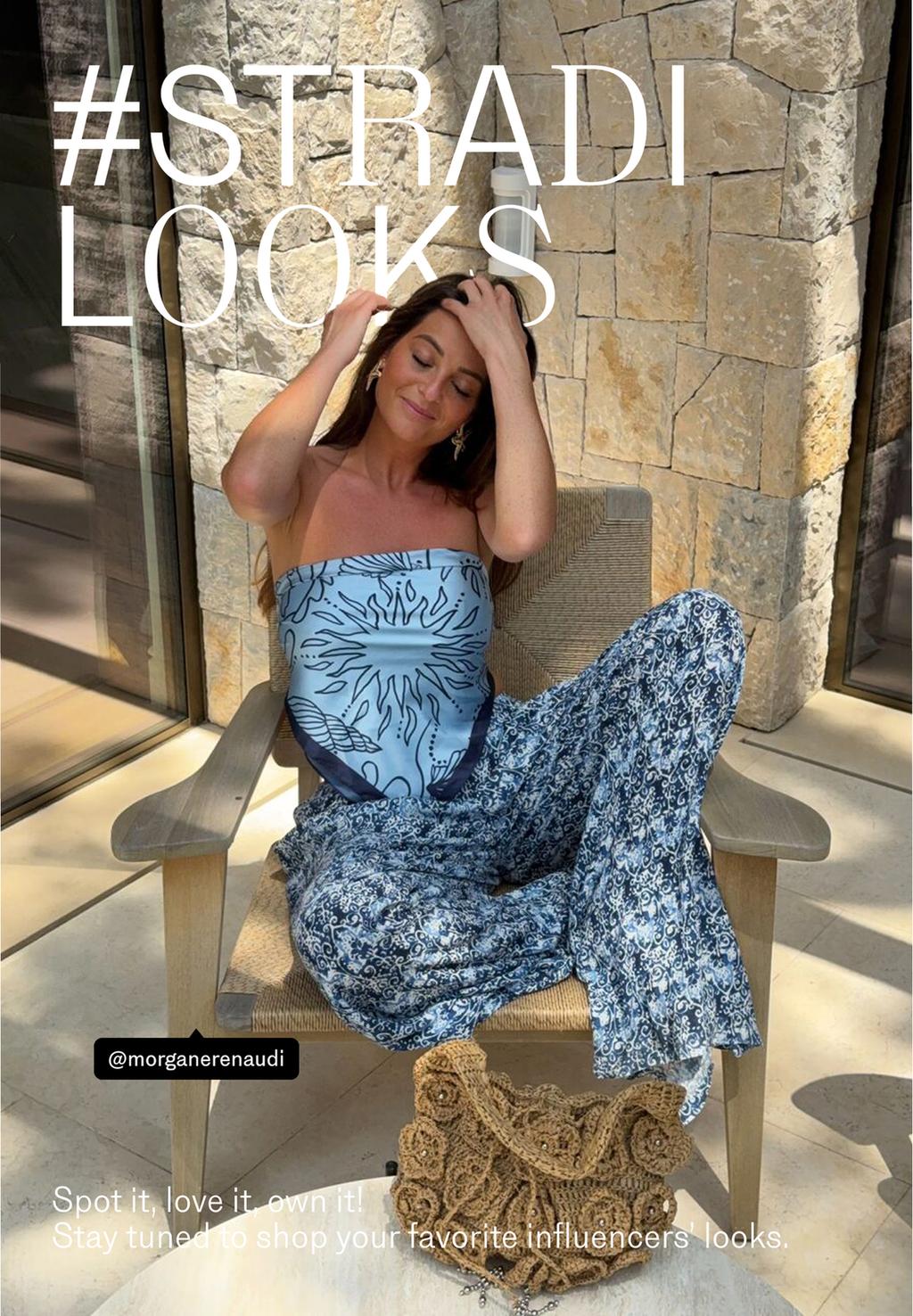 Flowing printed palazzo trousers