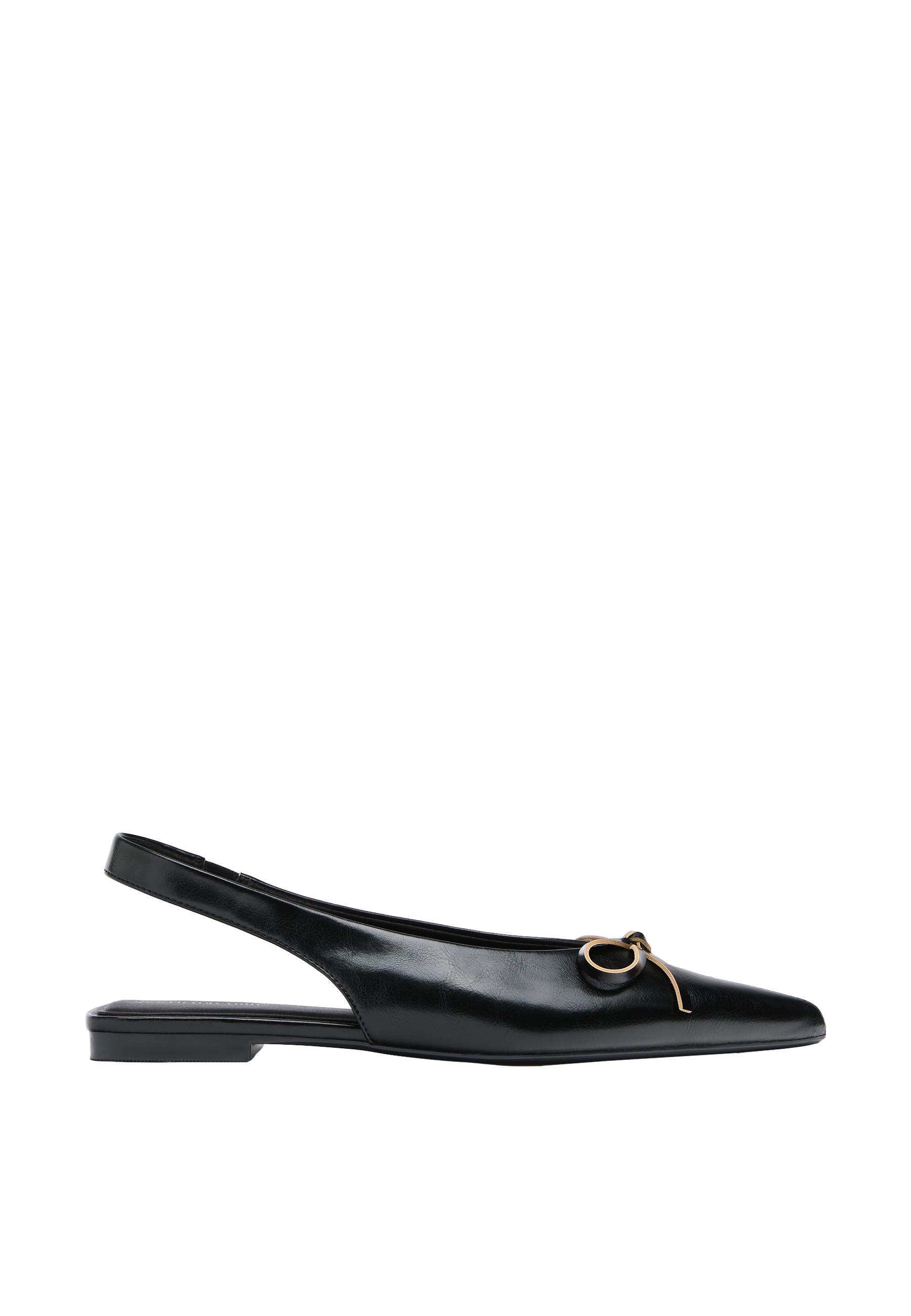 Pointed slingback ballet flats — BLACK 