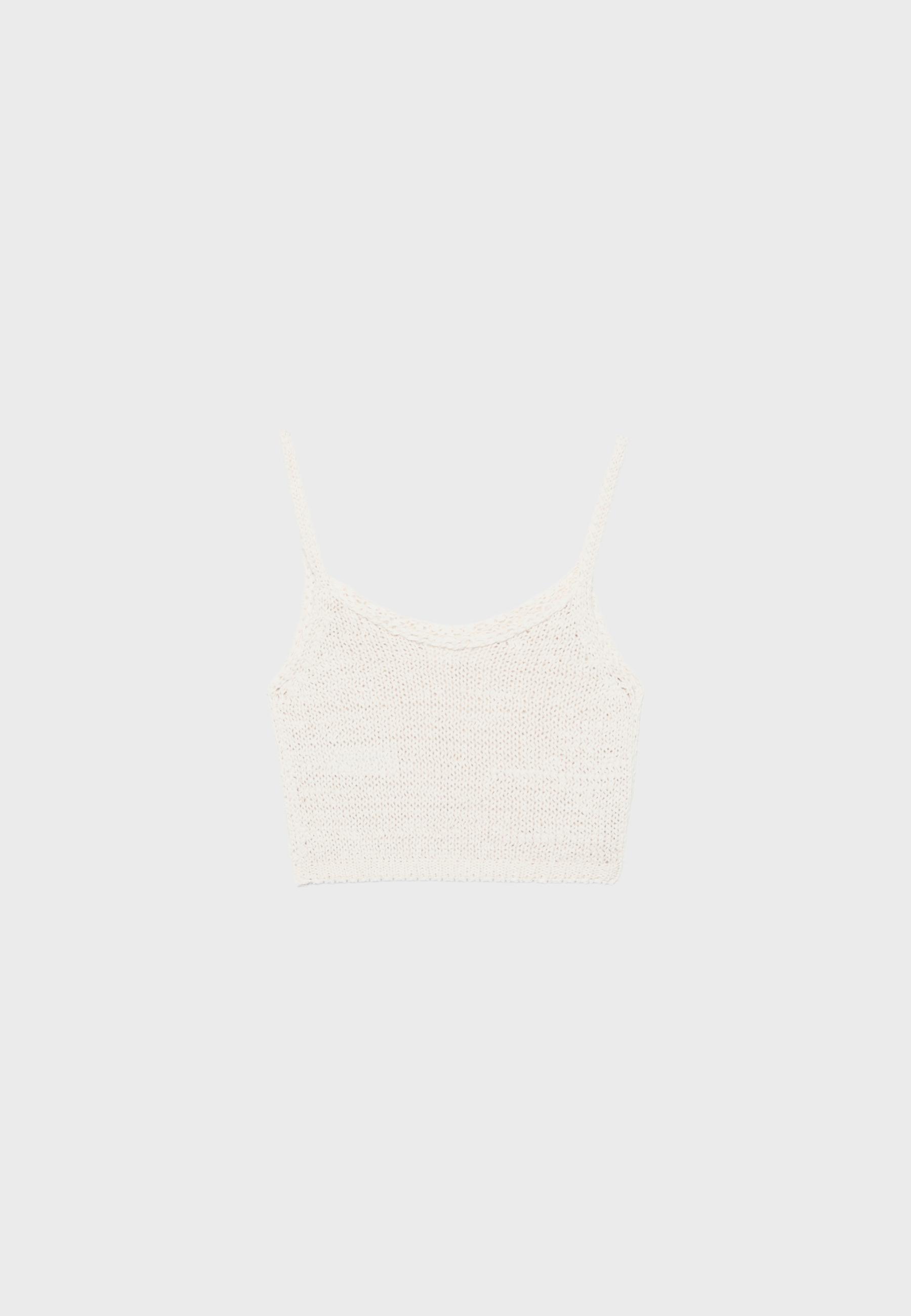 Knit tape top — Vanilla
