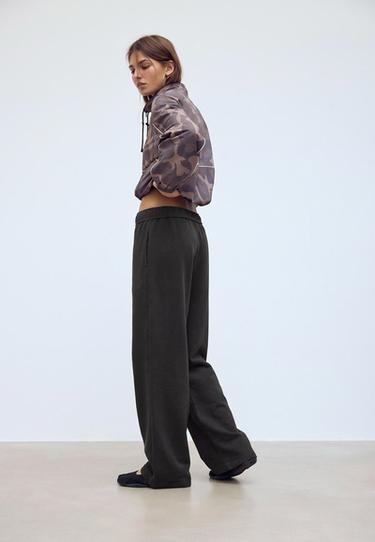 Washed-effect straight jogger trousers — Dark grey 5