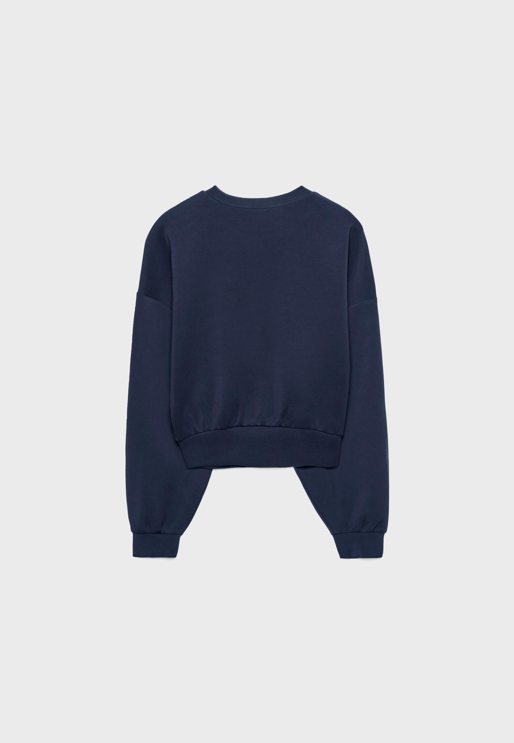 Yumuşak dokulu yarasa kollu sweatshirt - Görsel 7