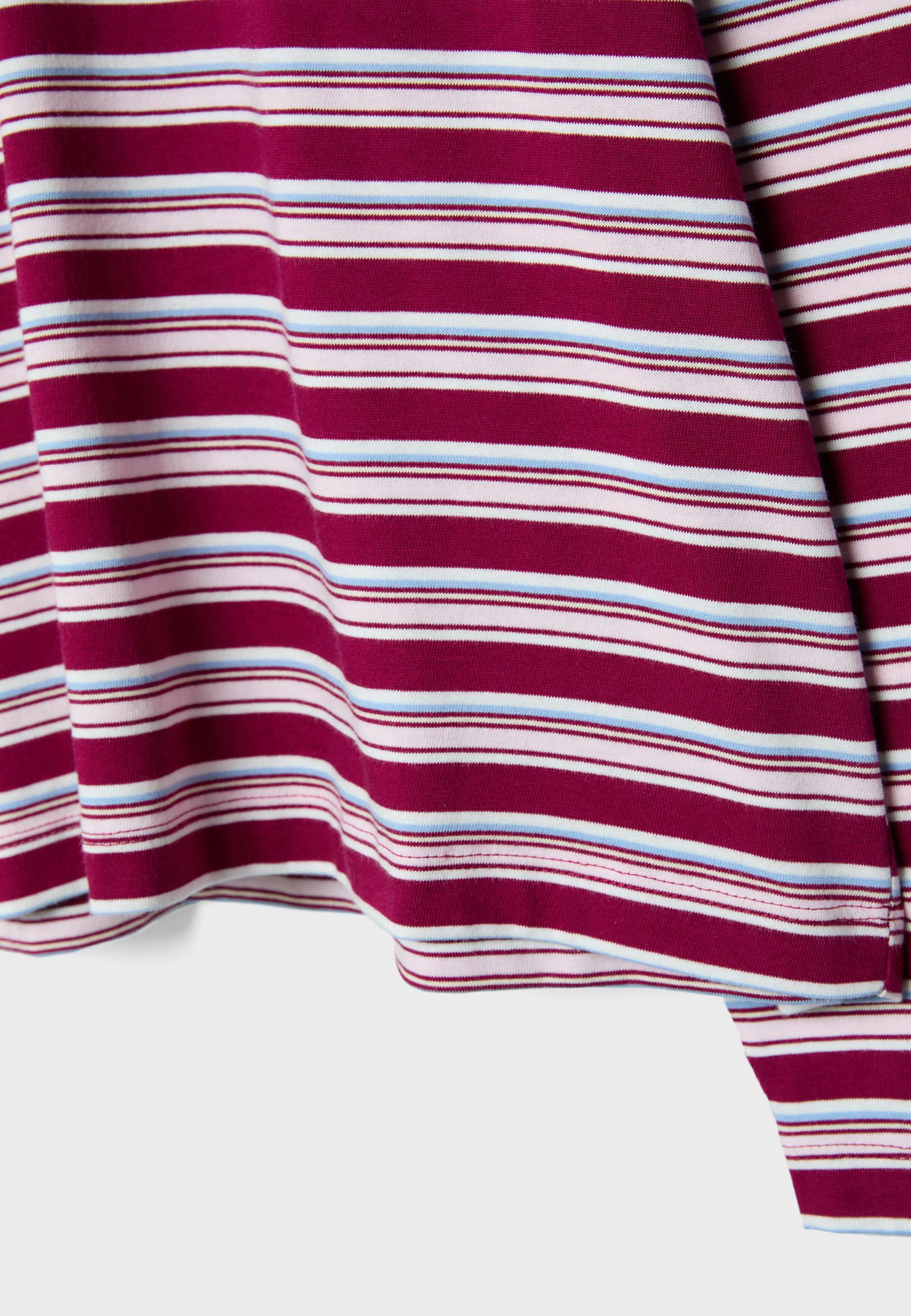 Oversize long sleeve striped T-shirt — Burgundy