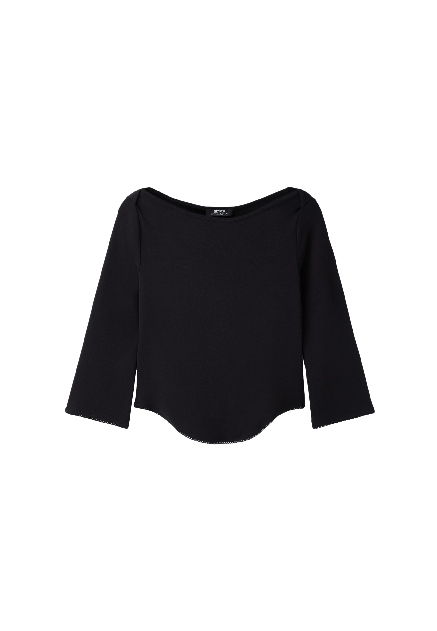 Boat neck T-shirt — Black