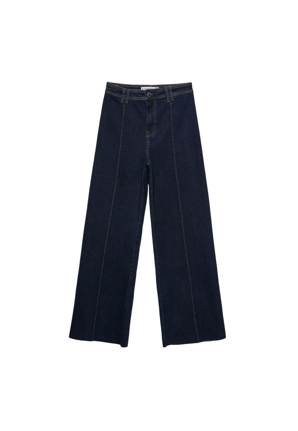 D63 Jeans mit weitem Bein und Nähten