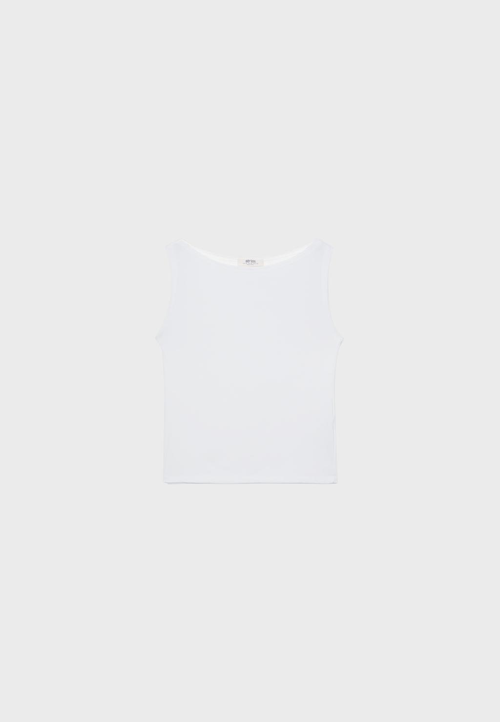 Camiseta sin mangas cuello barca
