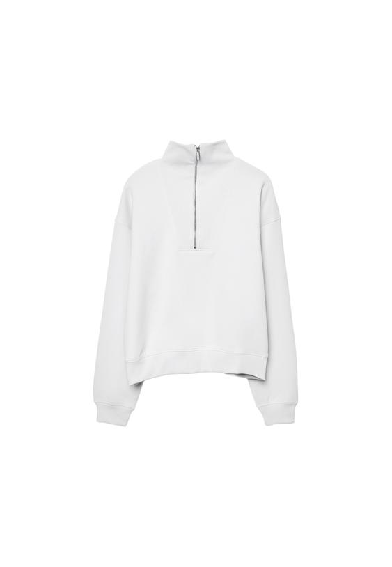 Fermuarlı dik yaka sweatshirt