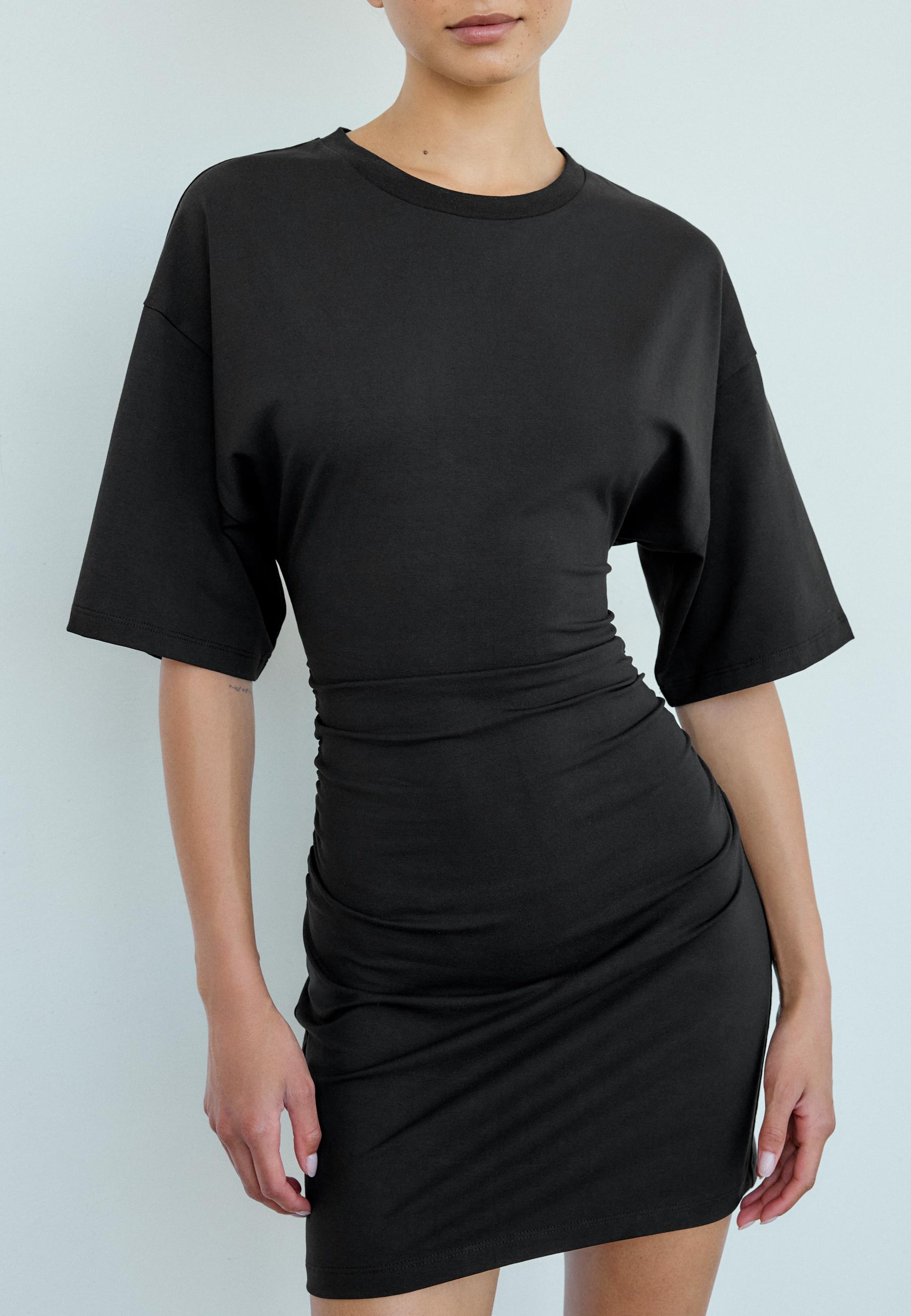 Short T-shirt dress — Black
