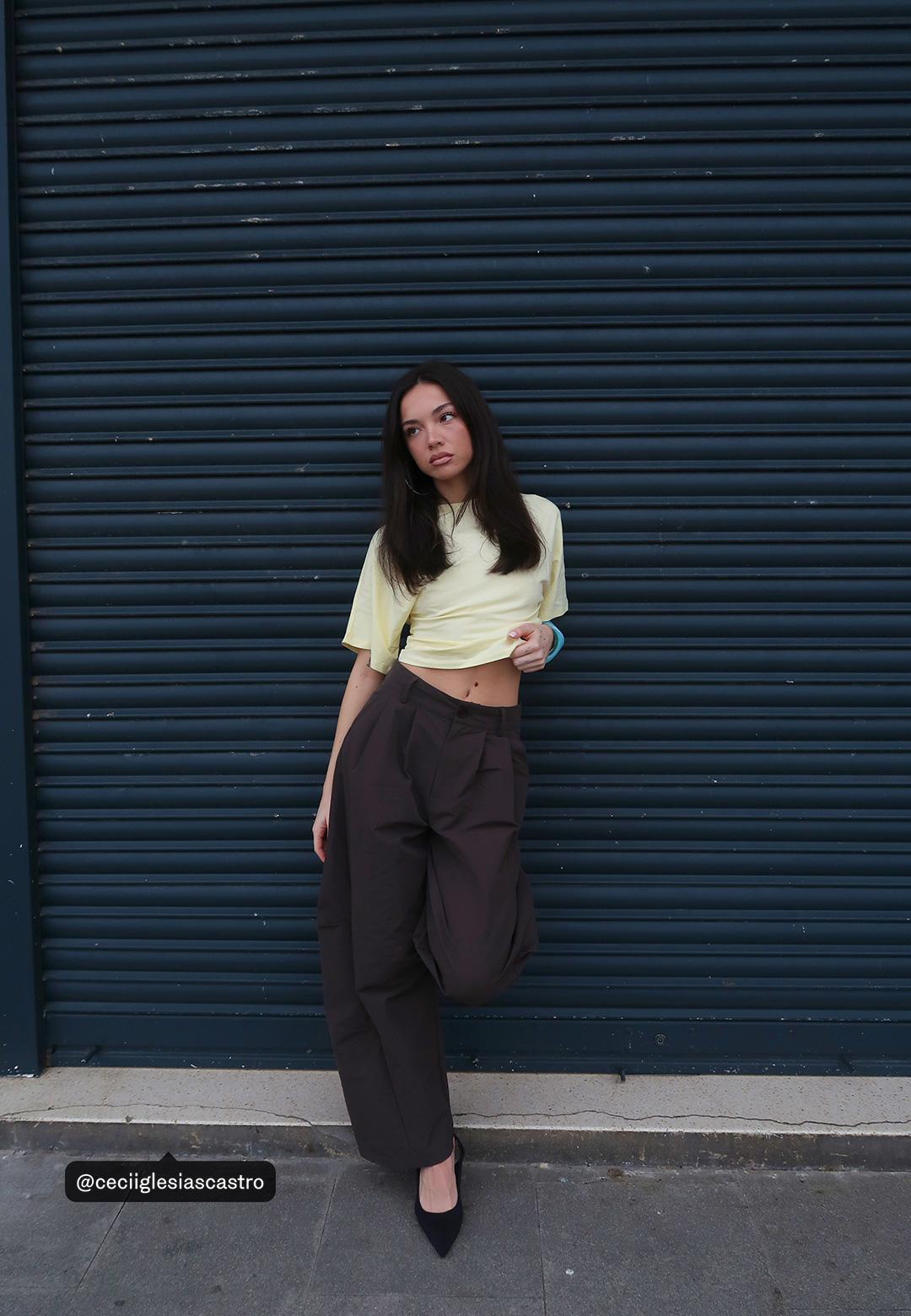 Japanese short sleeve T-shirt — Pastel yellow