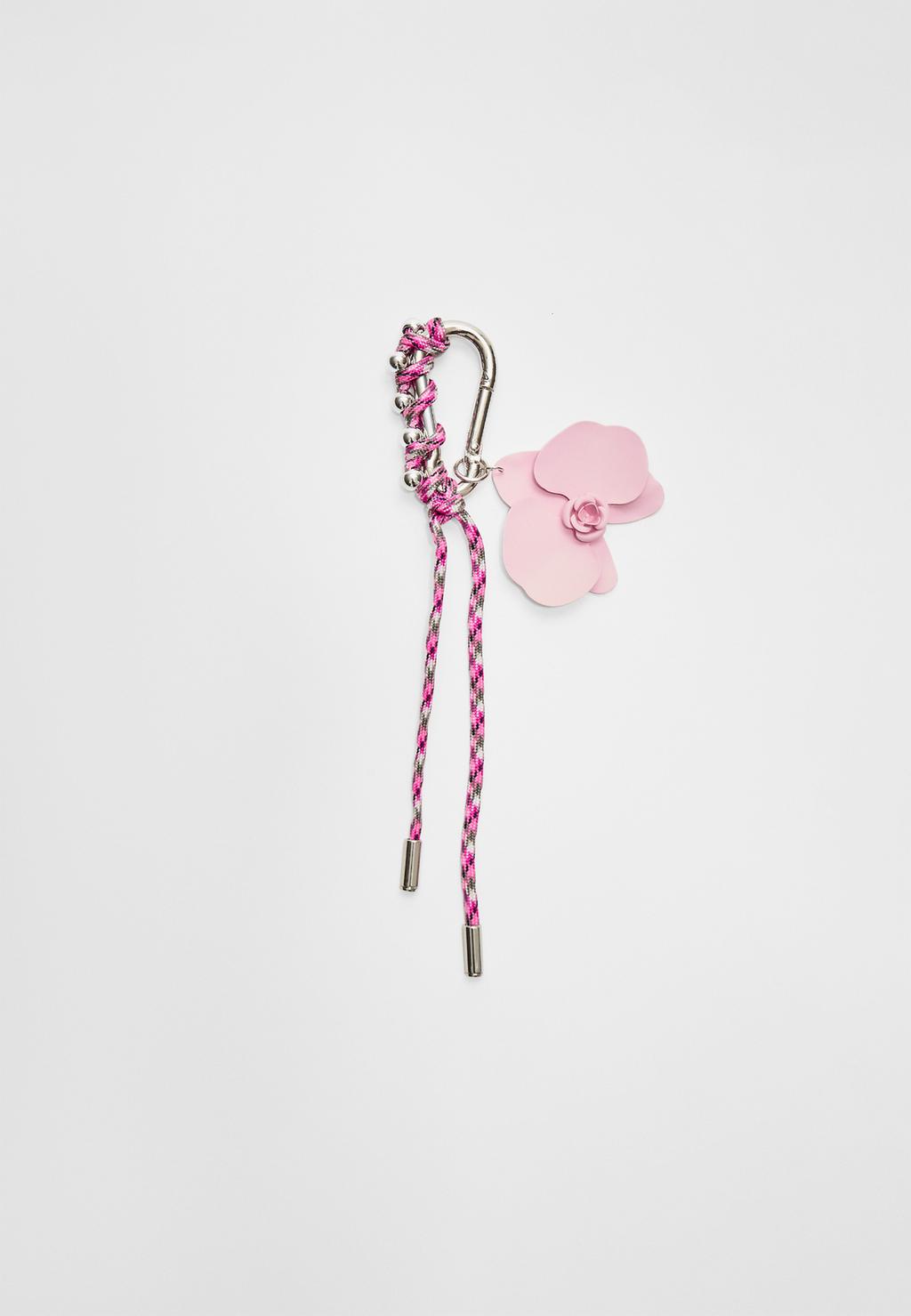 Orchid flower charm keyring